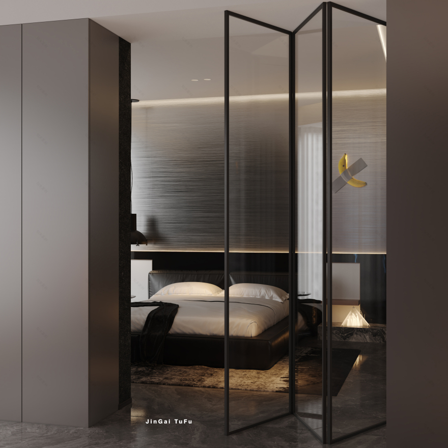 简约黑白灰调主卧设计丨图夫 x 金该-12