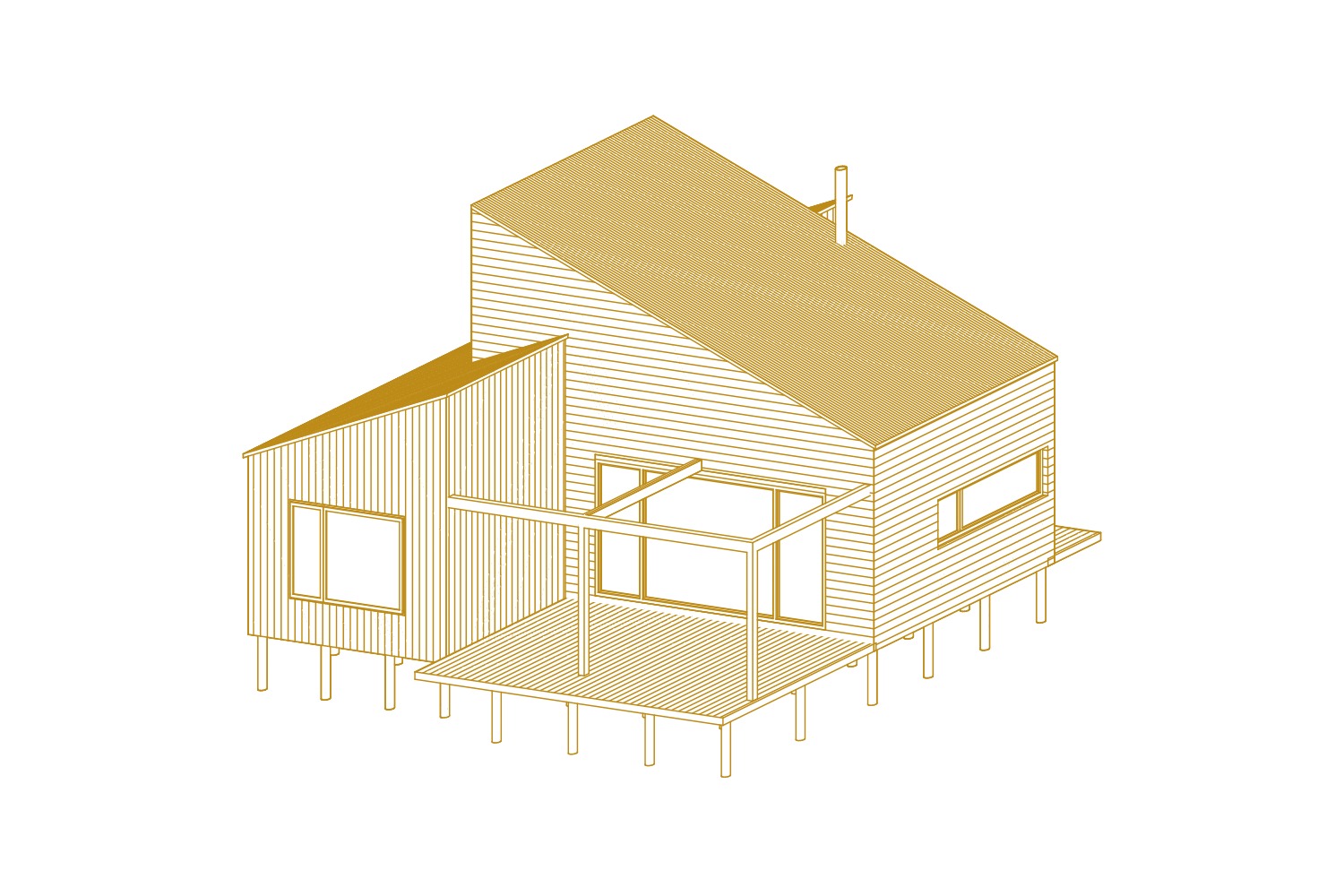 森林中的现代白色小屋-57