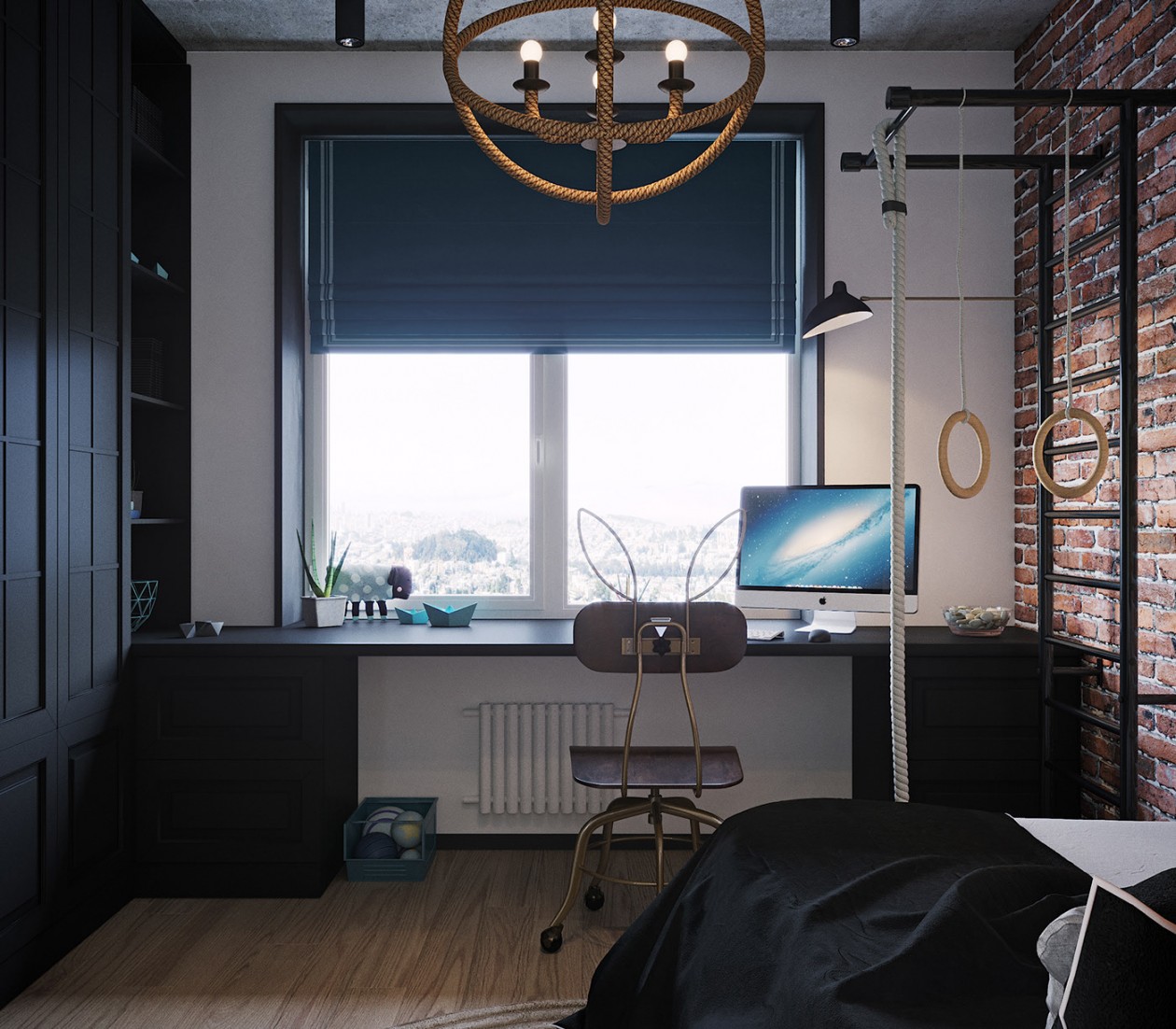 工业风小空间公寓-12