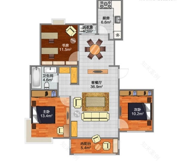 鹅掌楸珍稀木材打造美式三居,共享温馨家居生活-3