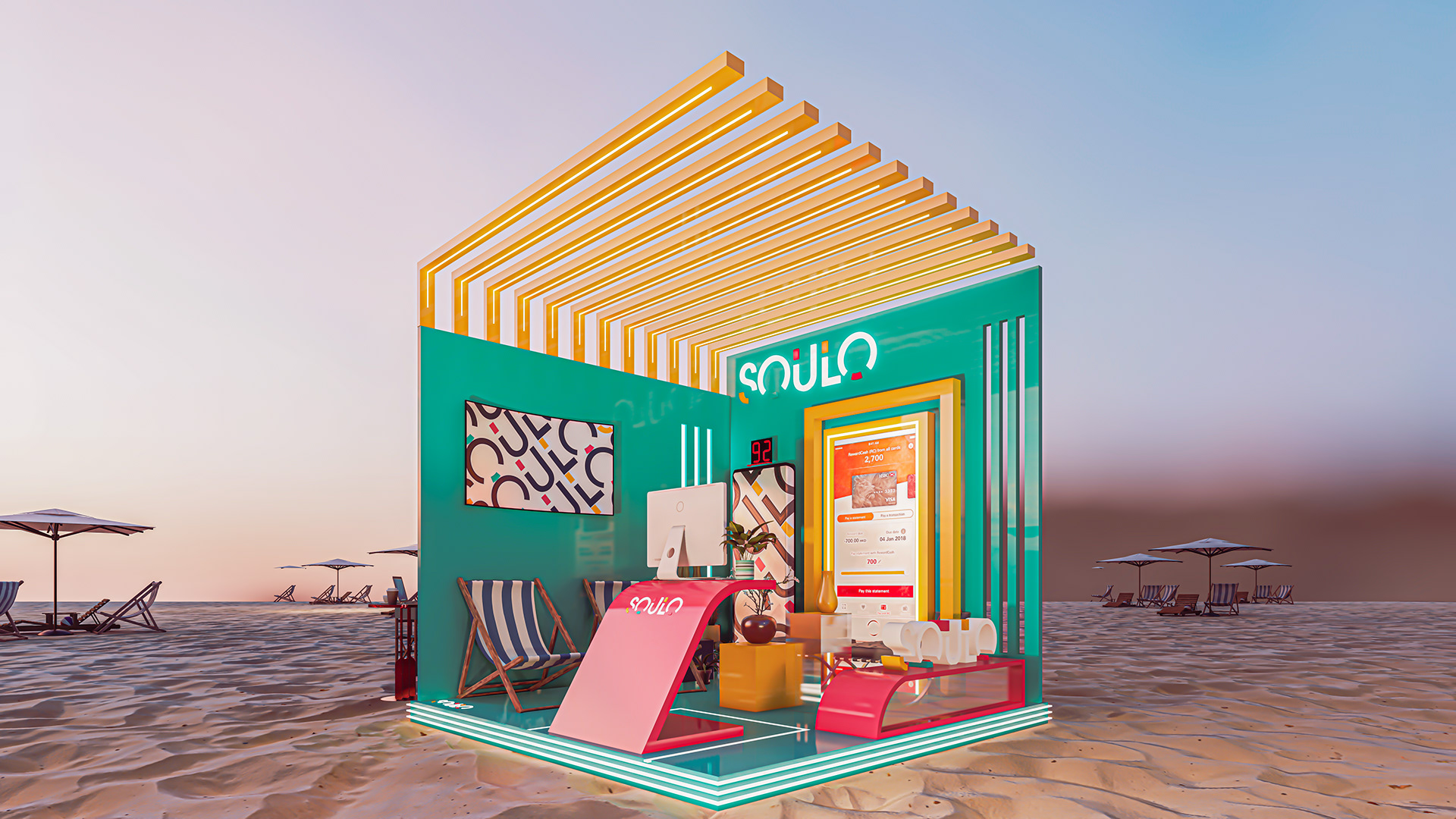 SOULO Contemporary Summer Booth | Bank Booth-1