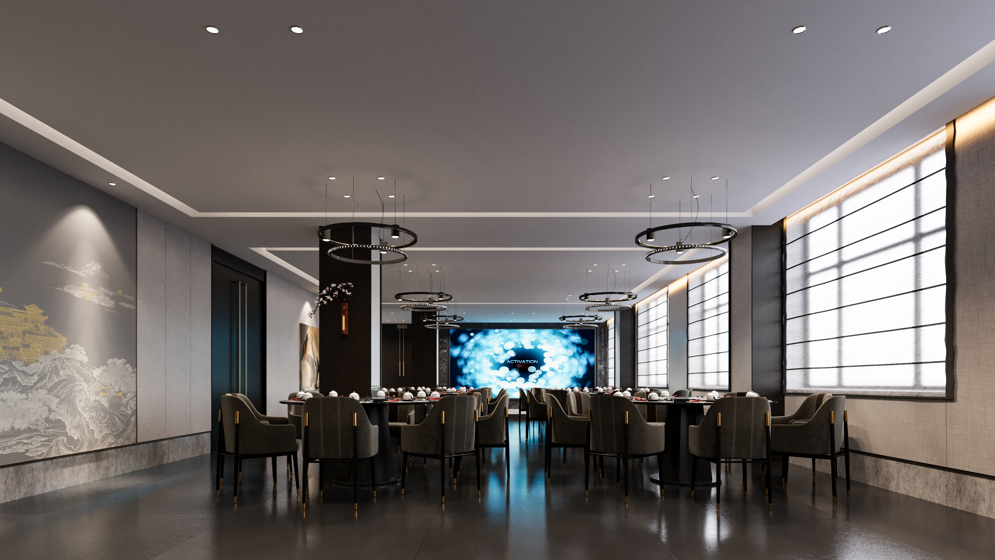 国风酒店餐饮空间设计+表现-3