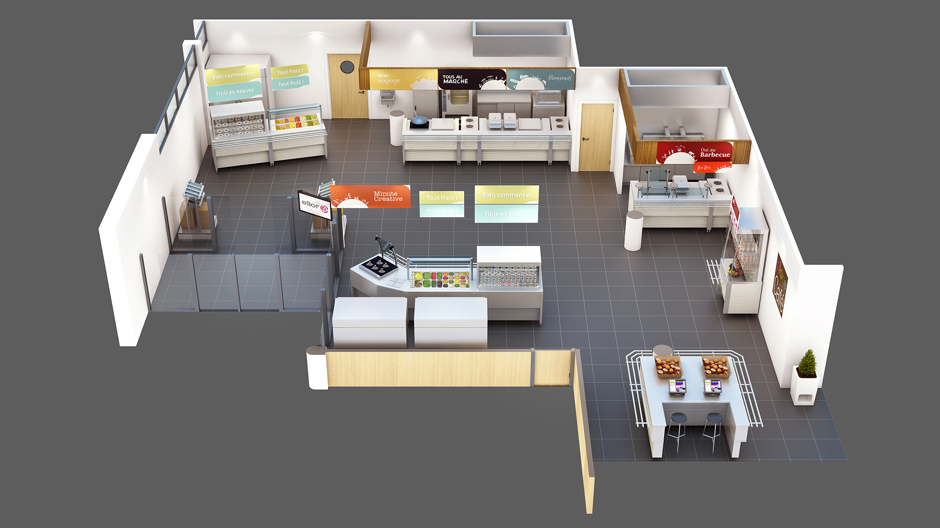 Restaurant Axonometric Studies - 3D Plans (Archive)-9