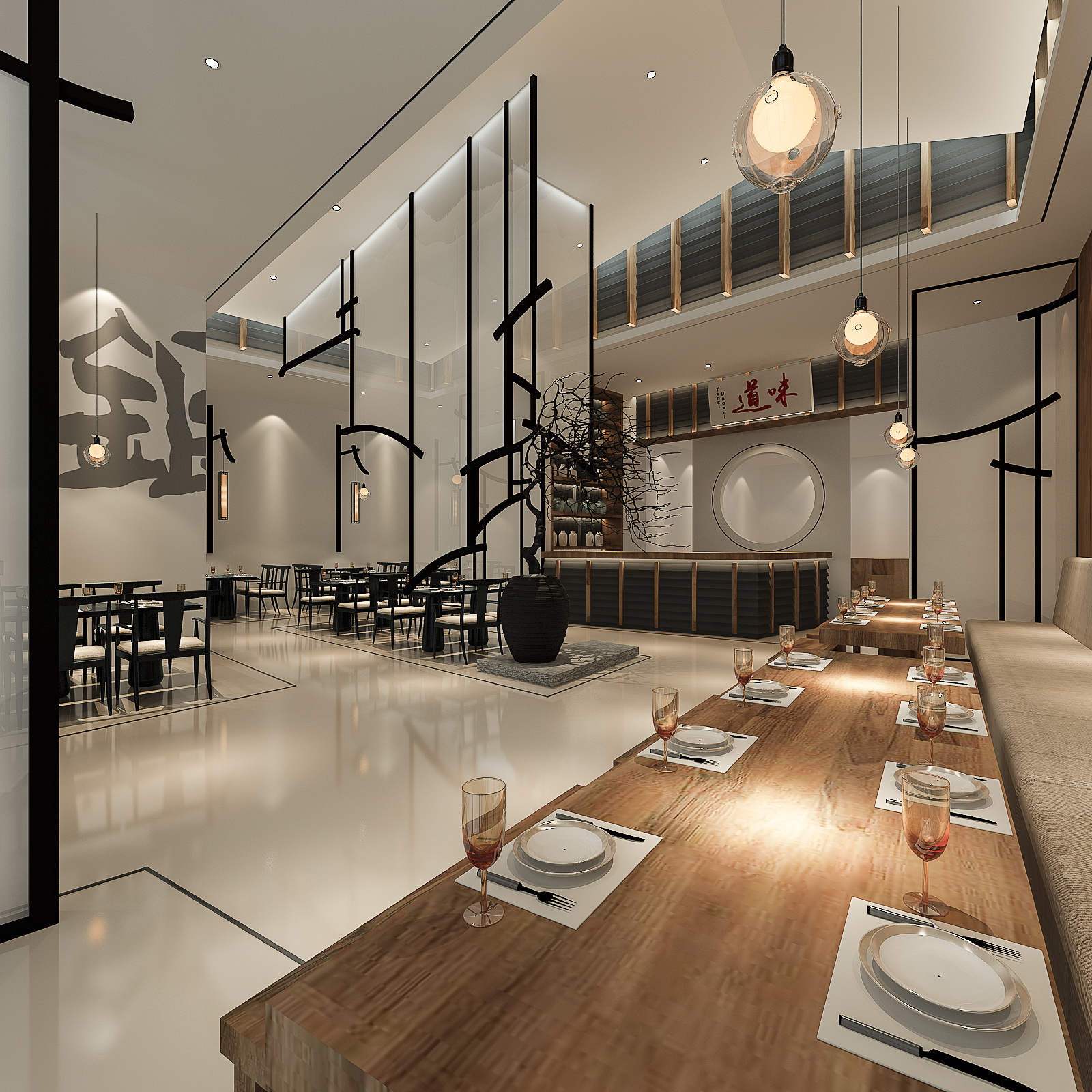 江南古韵融入银丝面馆——伊江南银丝面馆设计-18