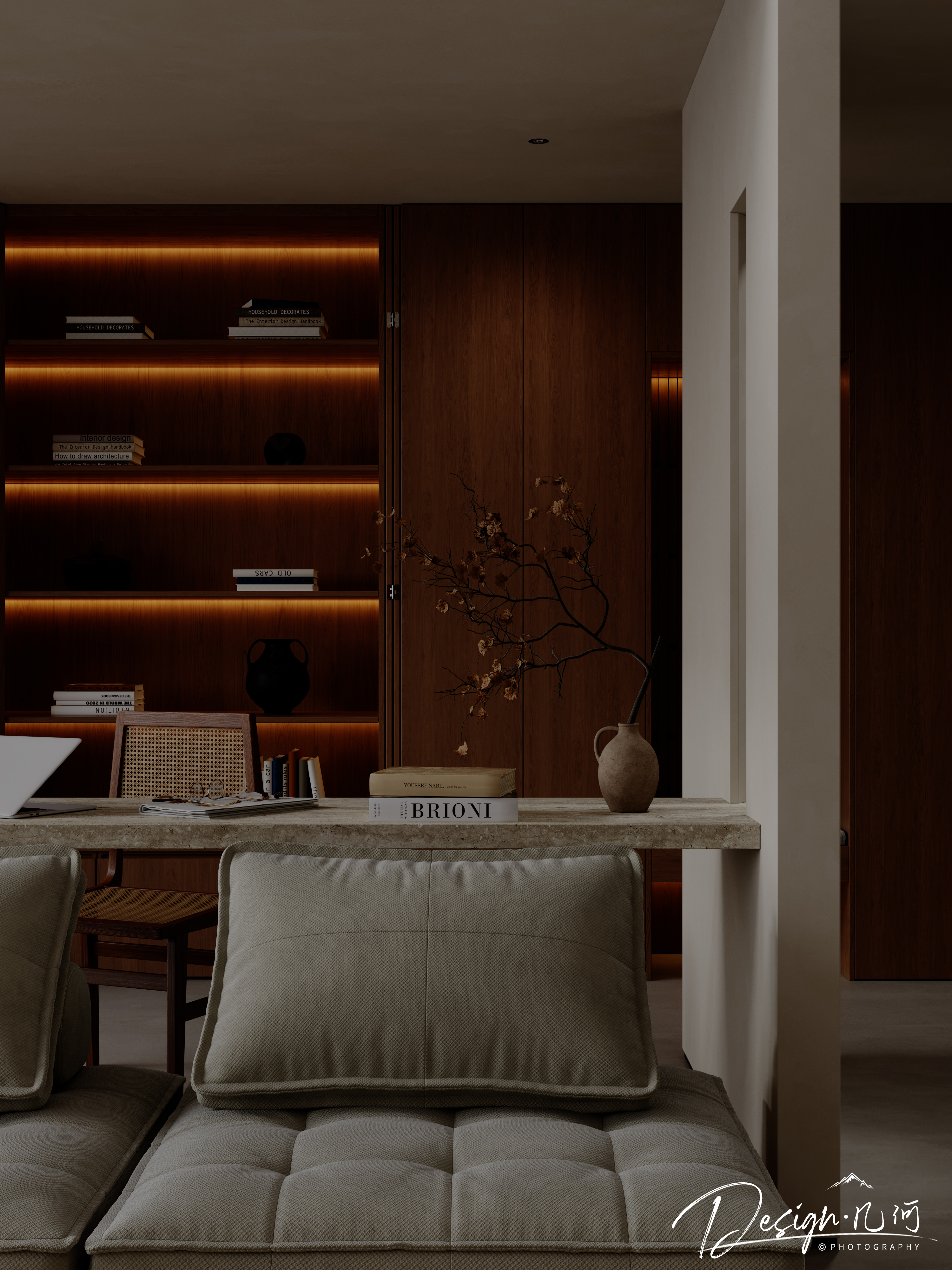 几何空间视觉表现 | 天玺湾中古风客餐厅（阴天篇）-16