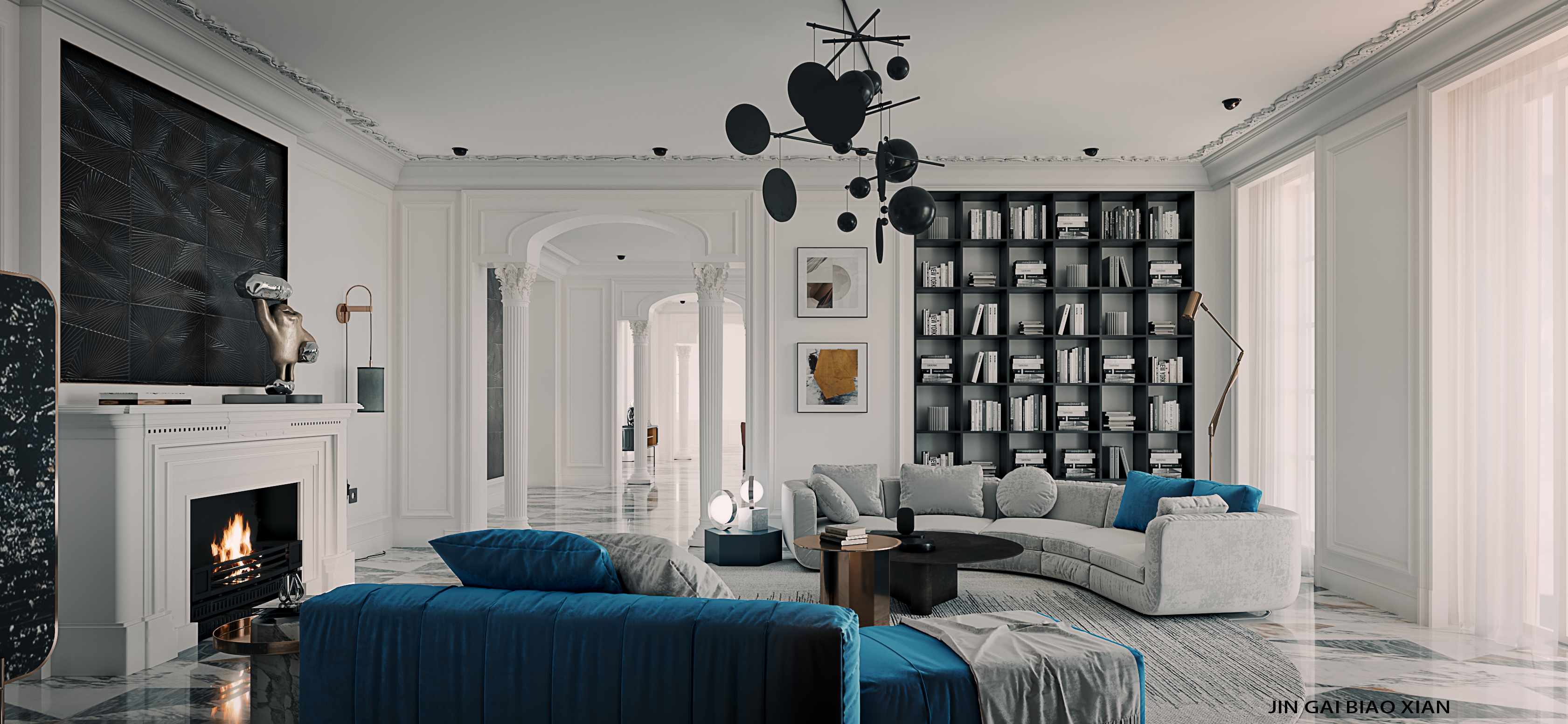 法式浪漫别墅，现代优雅与古典艺术的完美融合-1