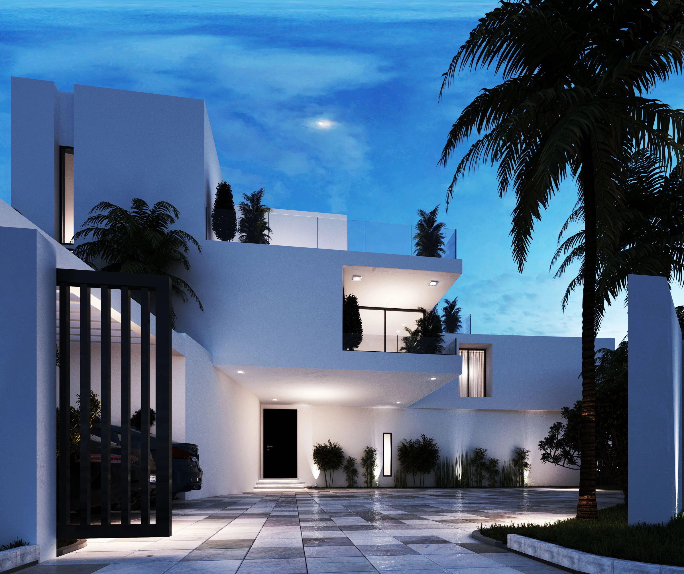 尼日利亚拉各斯私人住宅 | 双庭院融入热带现代设计-8