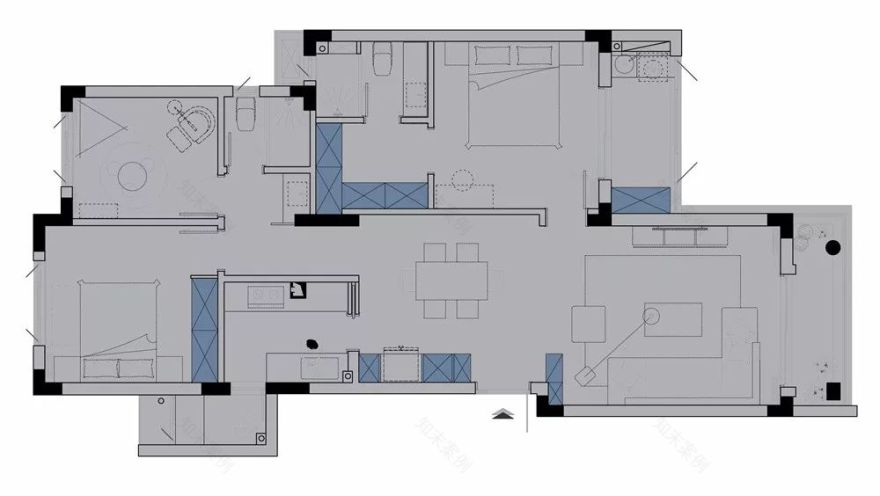 武汉华侨城 120㎡现代美式三房,优雅宁静的宜居空间-4