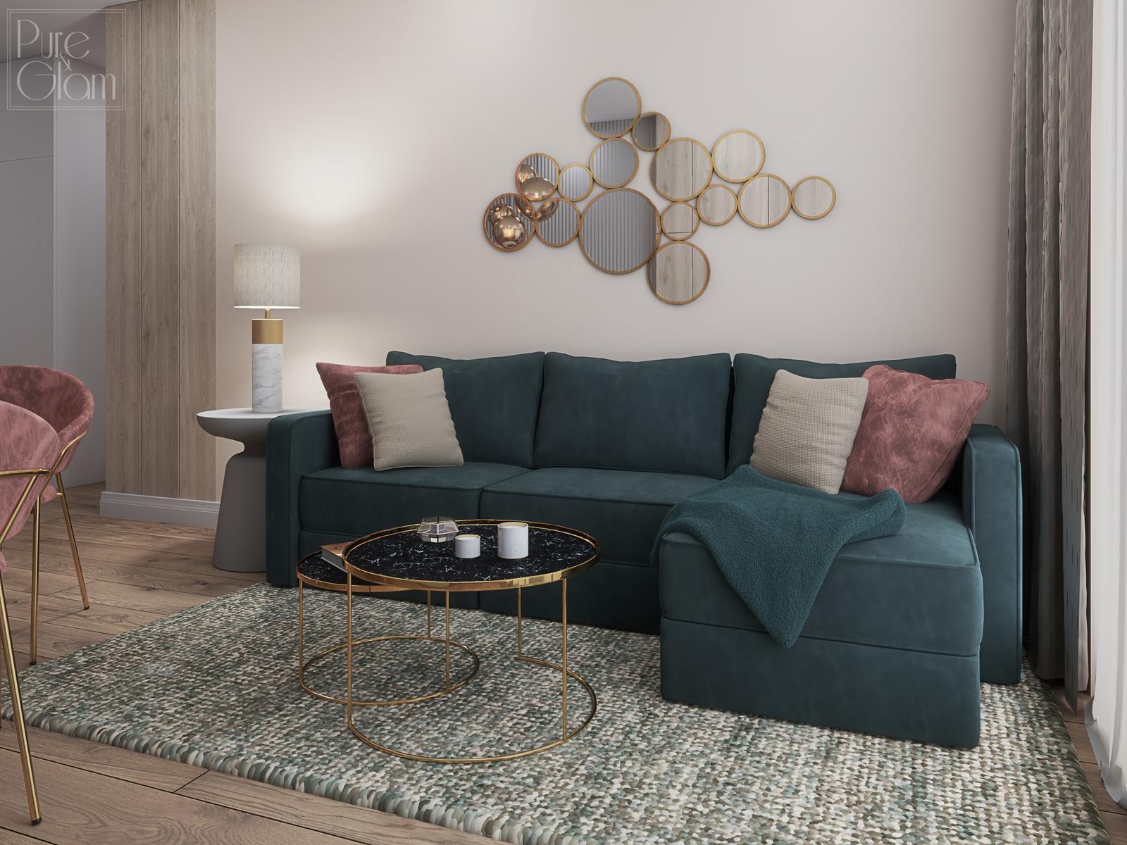 35平方米公寓  带厨房小间的客厅设计丨波兰-5