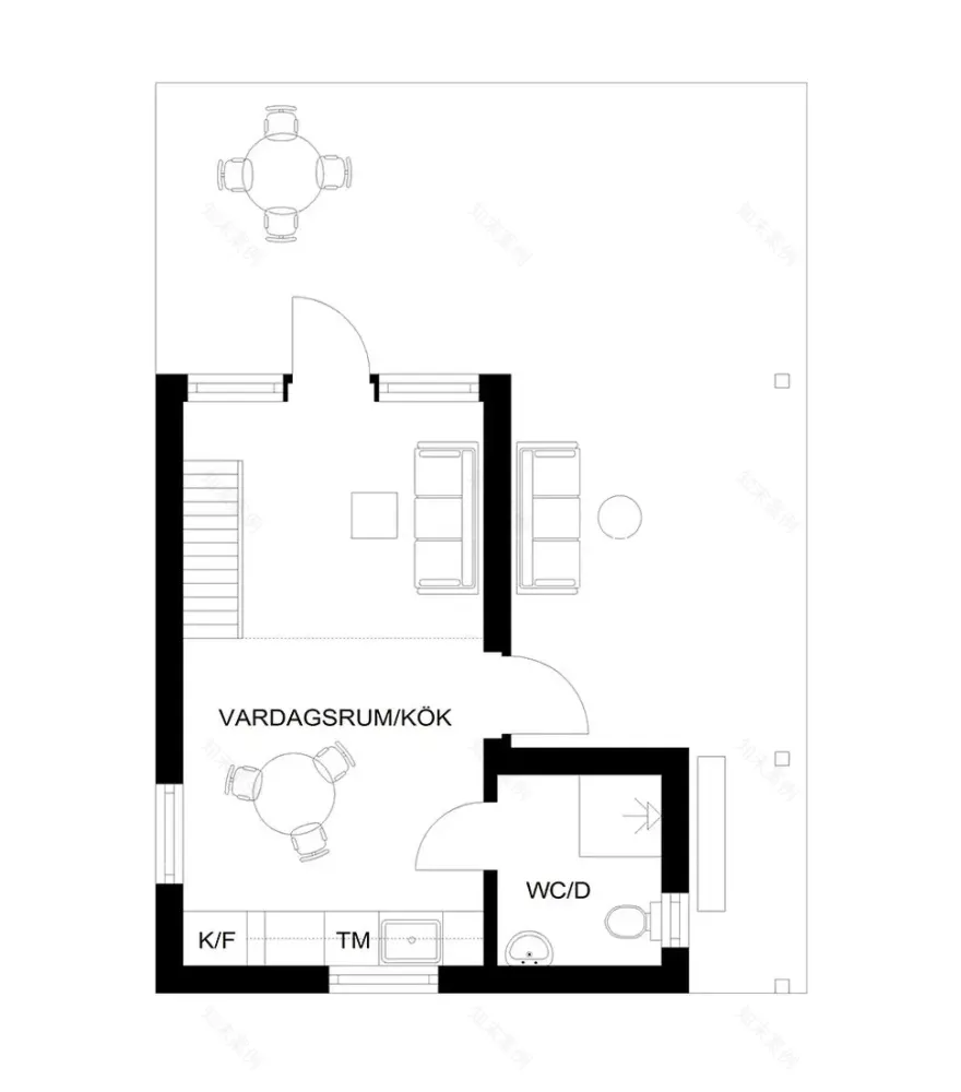 瑞典郊区 33 平米新英格兰风格迷你小屋-9