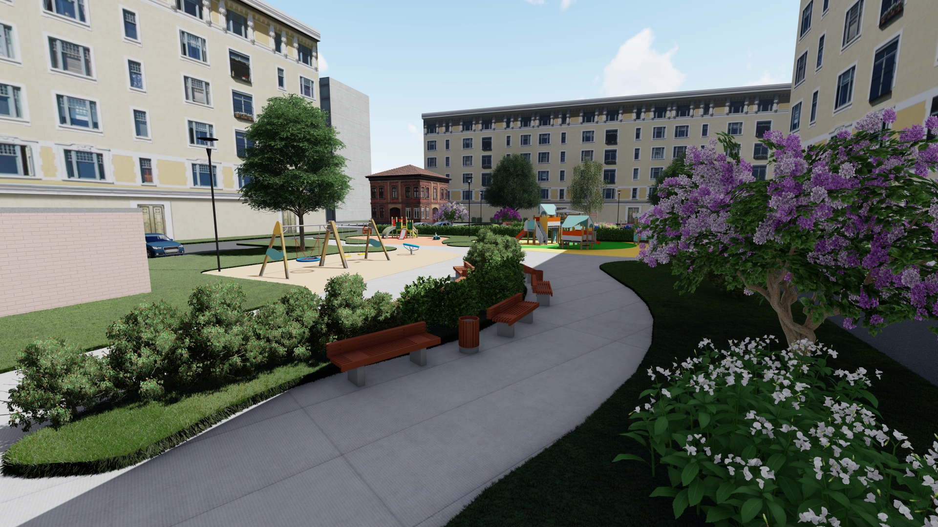 3d визуализация детской площадки-3
