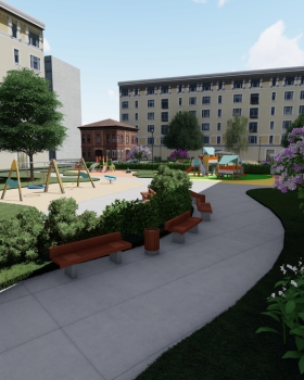 3d визуализация детской площадки