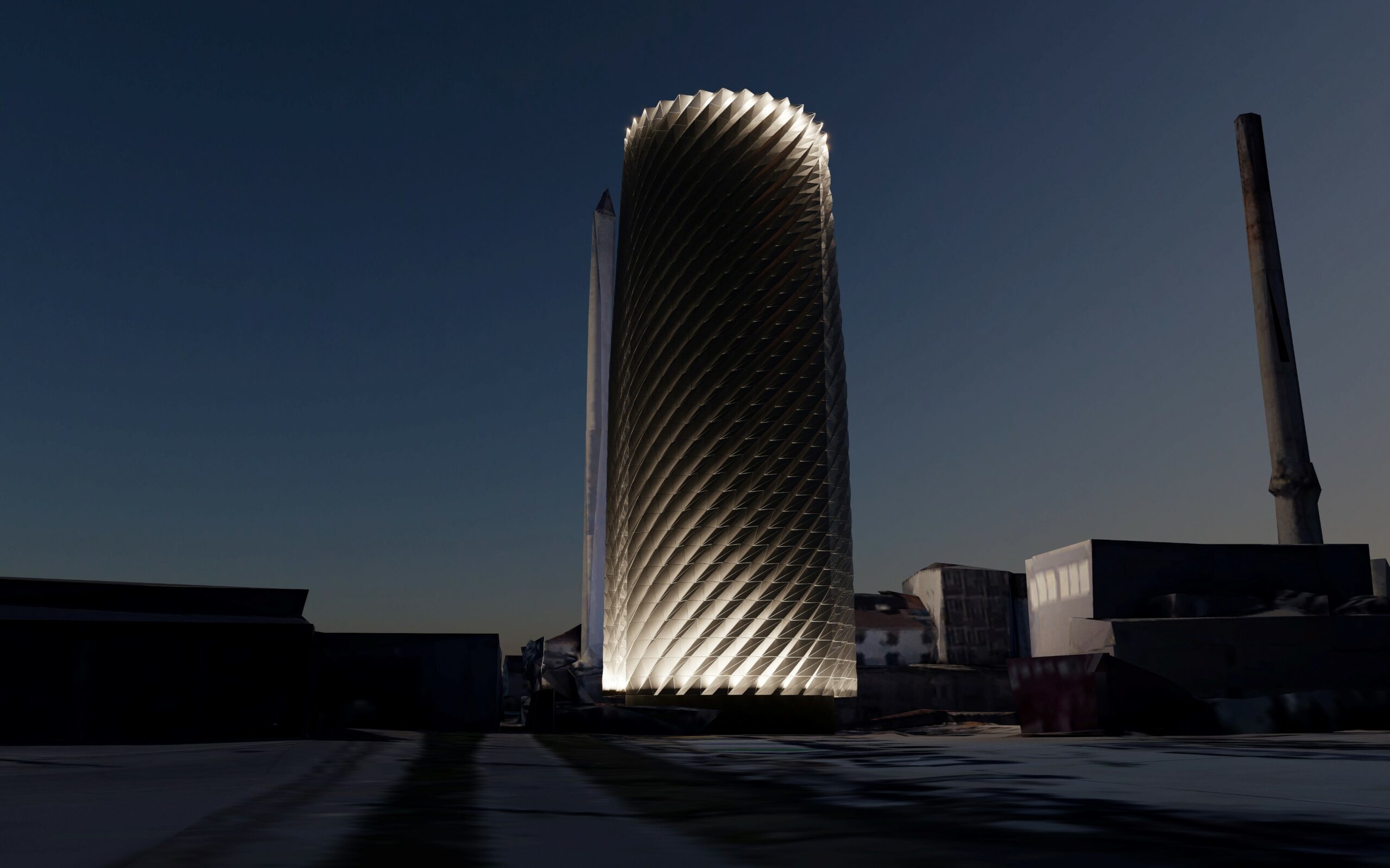 乌尔姆区域供热热电站蓄热站外立面设计-33