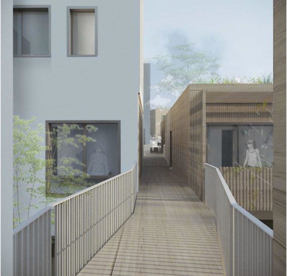 Pierres, Pavés, Bouleaux – 31 logements en bois dans un jardin / Triel-sur-Seine – Virtuel-4