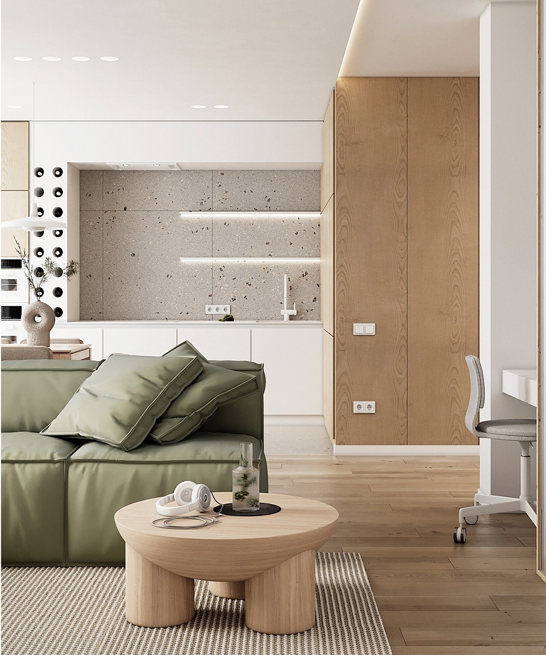 66平米 现代木质简约风！-1