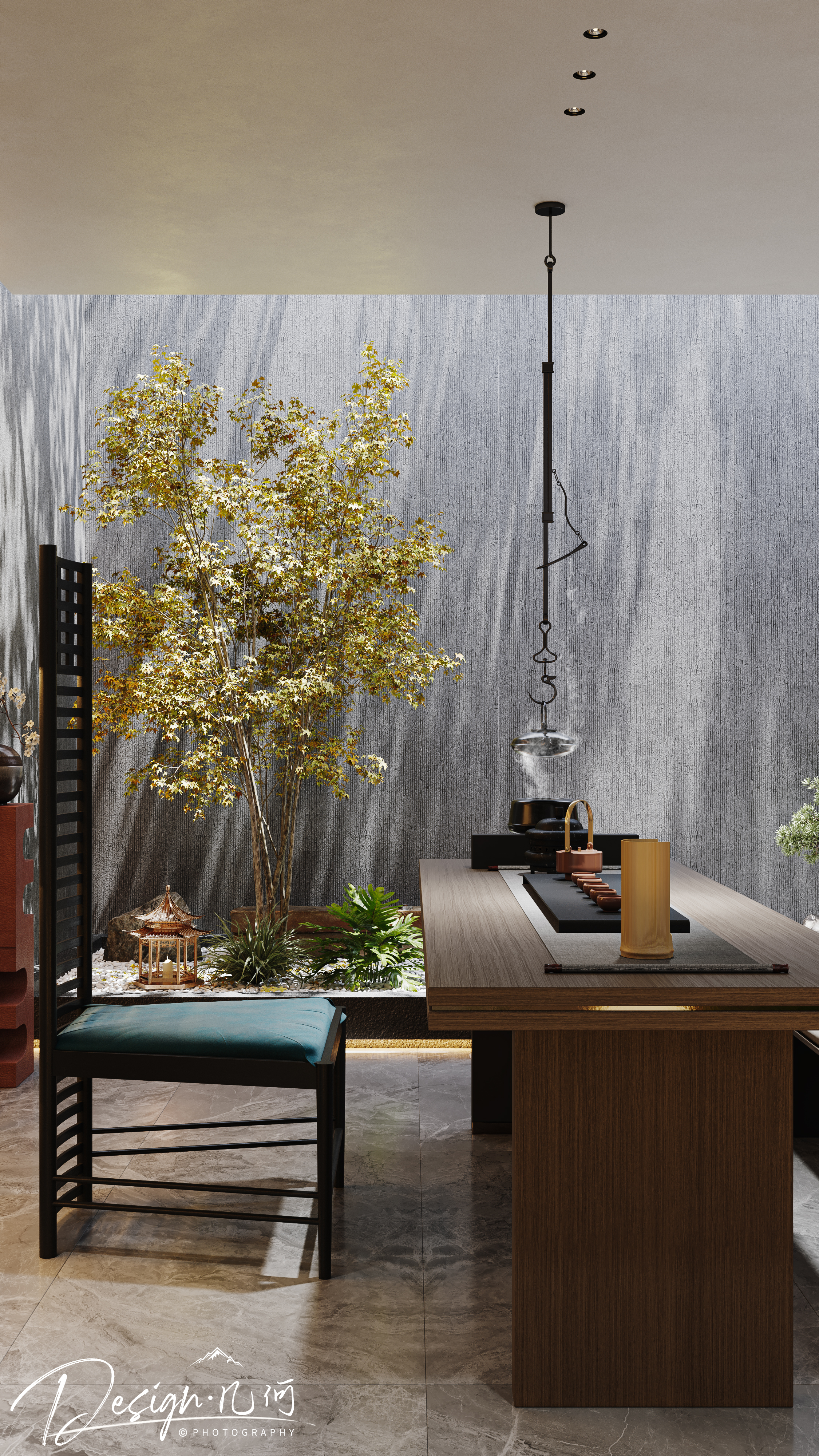 几何空间视觉表现 | 琥珀山庄现代地下室-14