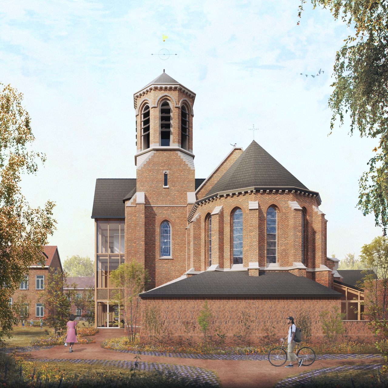 前教堂改造为兼具社区功能的办公楼丨比利时丨OFFICEU architects for urbanity-3