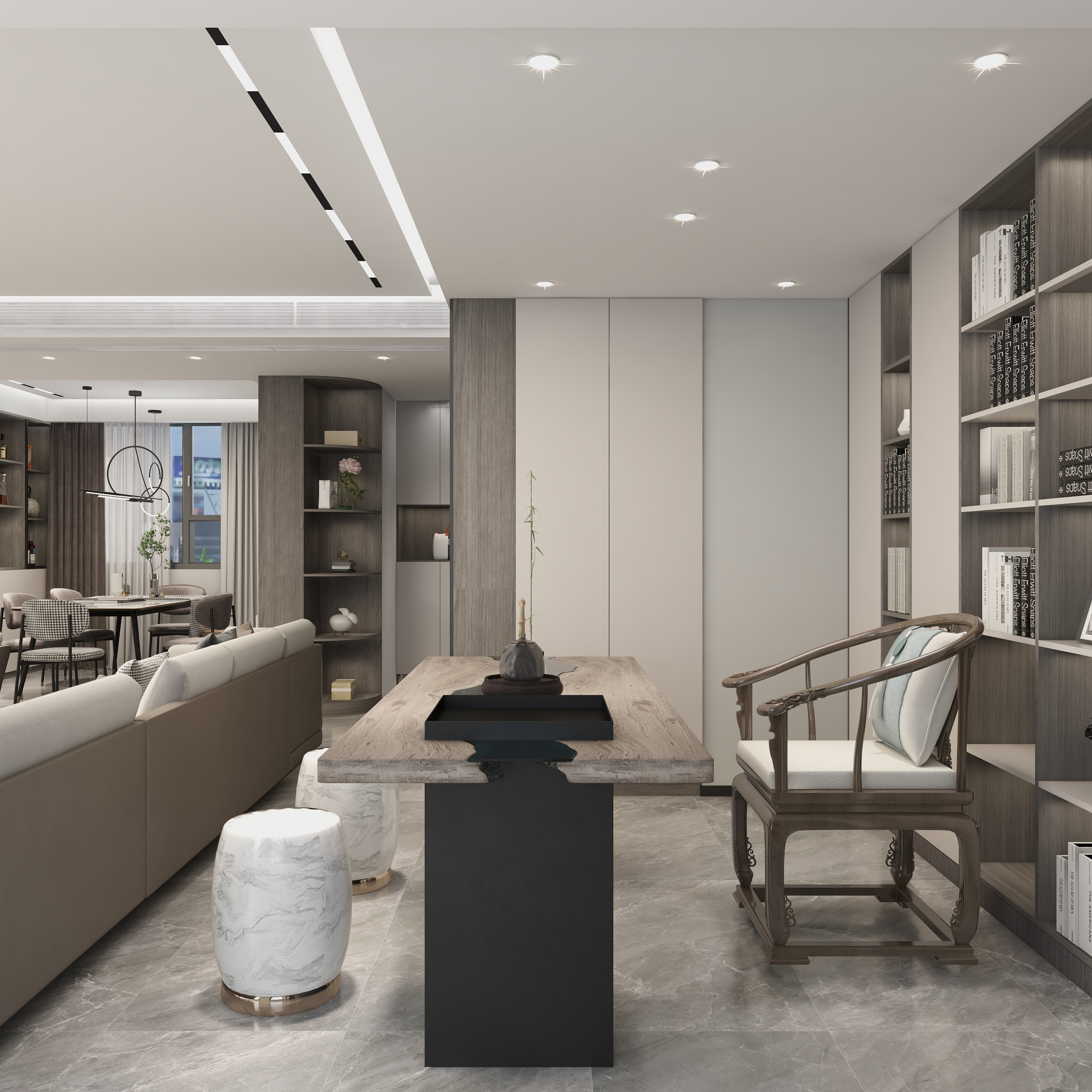 深圳如愿异地设计：合肥·国贸景城，黑白灰现代简约风-5