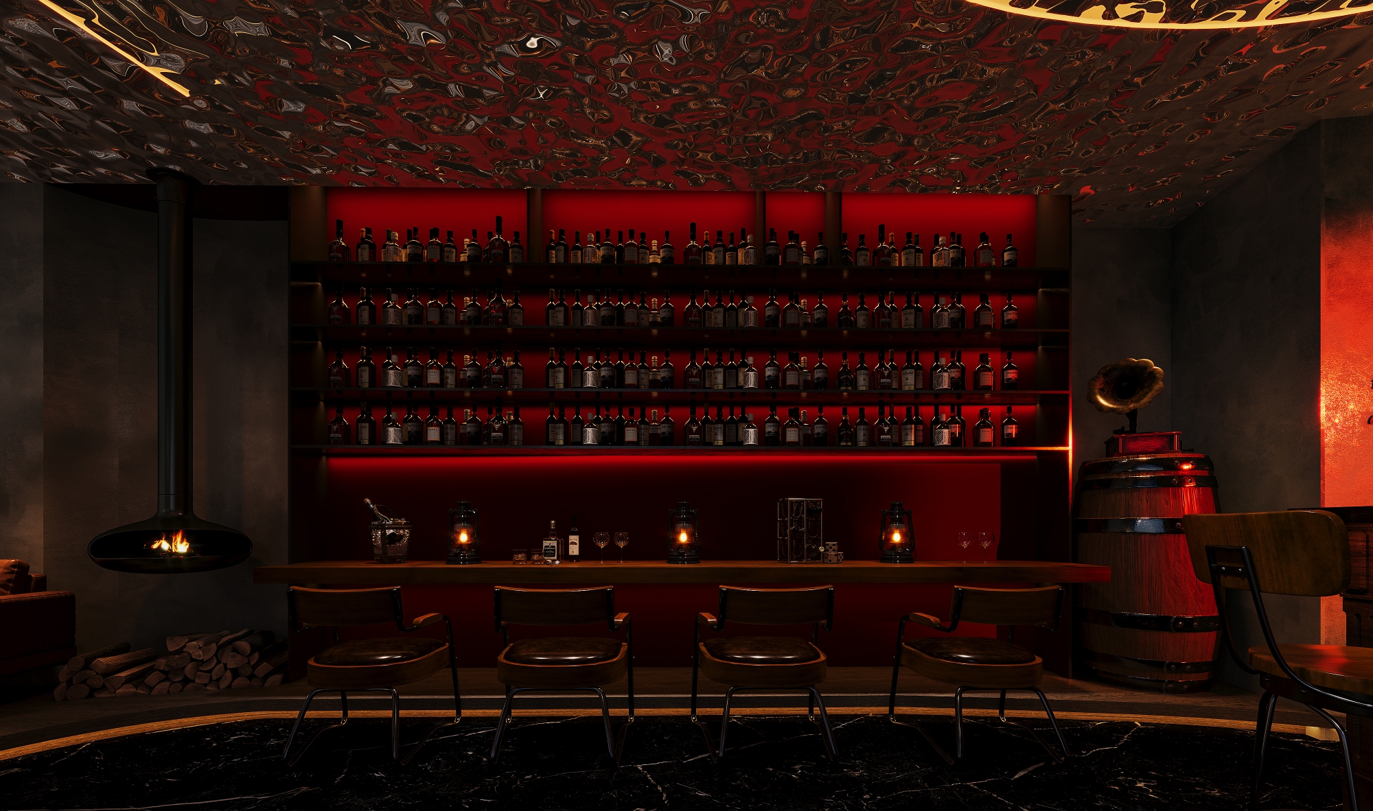 Shelby 铁与酒：暗调美式酒廊-6