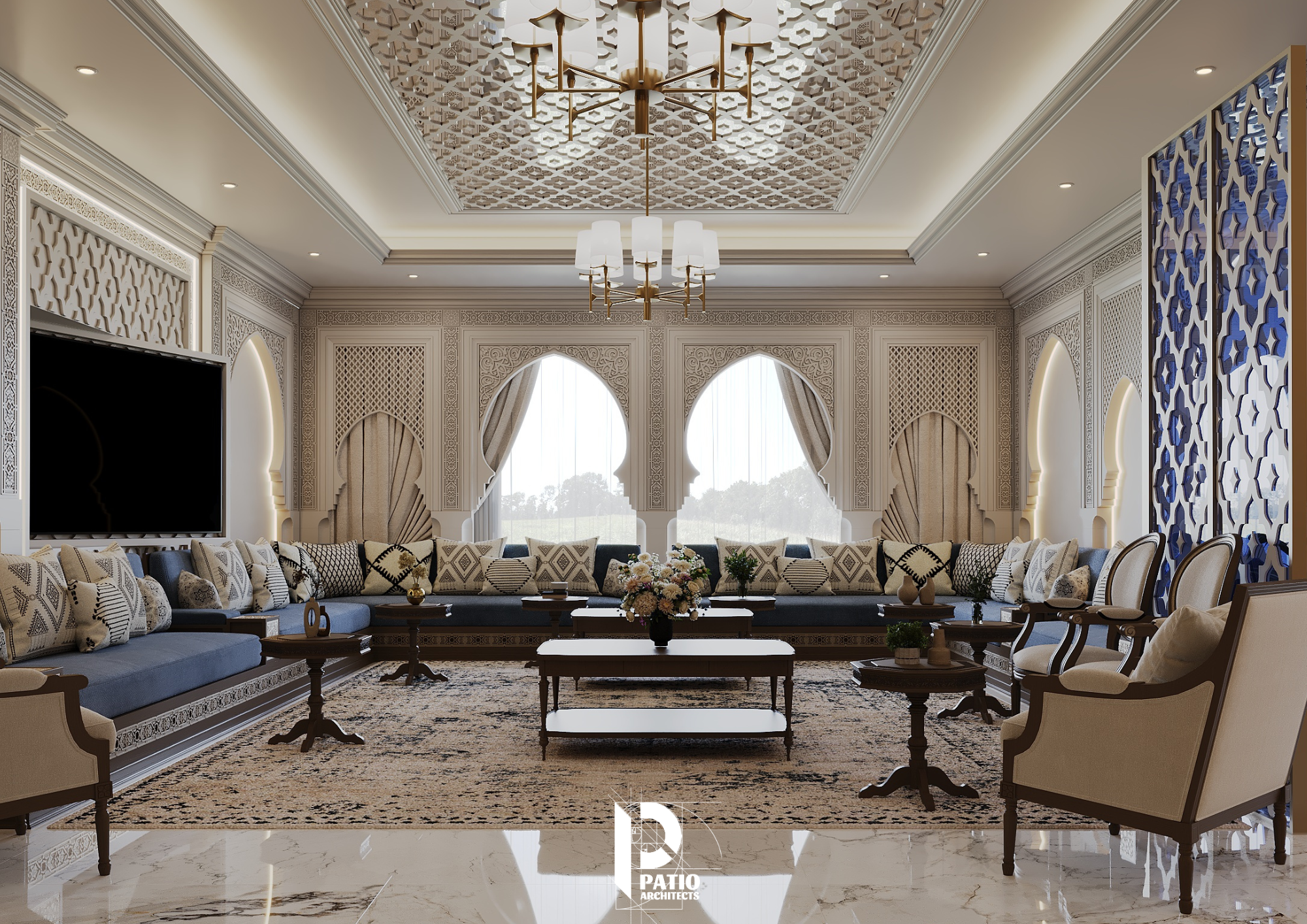 伊斯兰风格入口,会客厅及餐厅设计丨沙特阿拉伯吉达丨Patio Architects L.L.C.-5