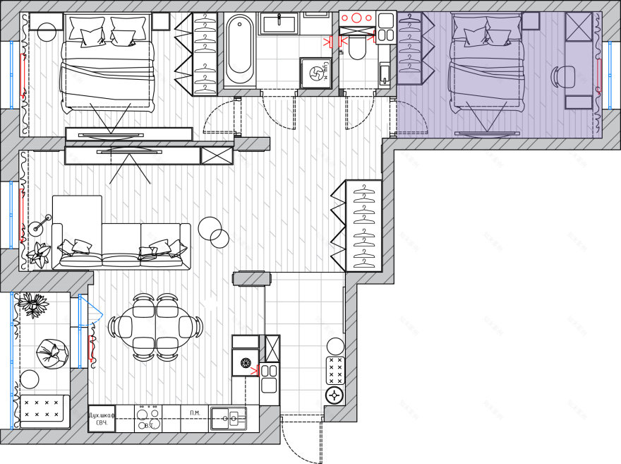 明斯克市卧室设计项目丨白俄罗斯明斯克丨LILO STUDIO-6