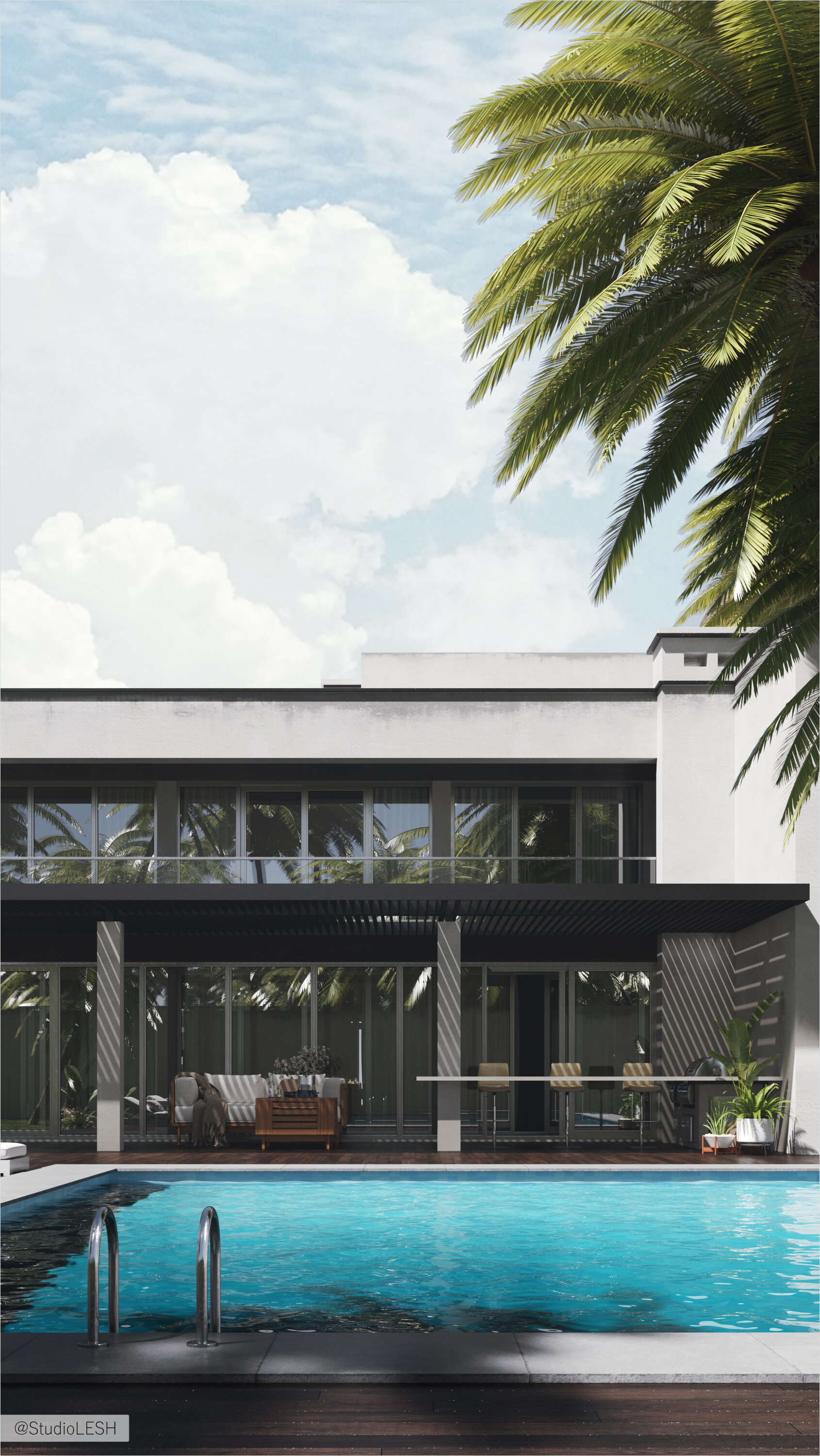 城外带泳池的两层别墅丨LESH（推测）-8