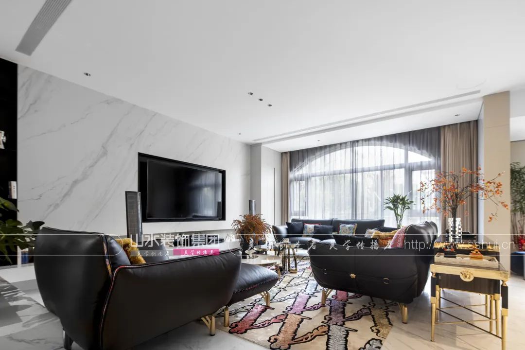 现代轻奢别墅设计丨山水装饰集团-54