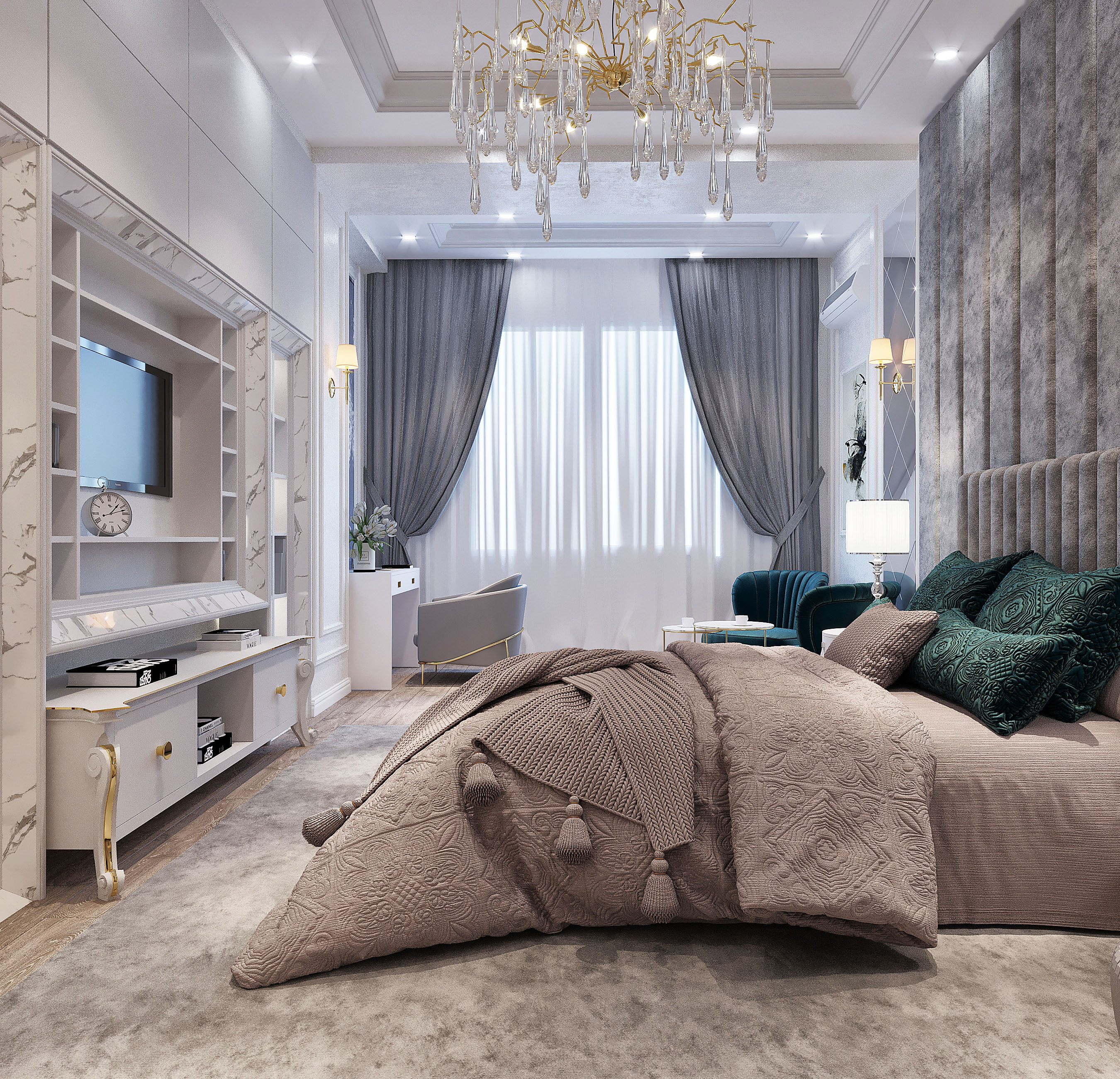 Master Bedroom, Bathroom and Gardirob design-1