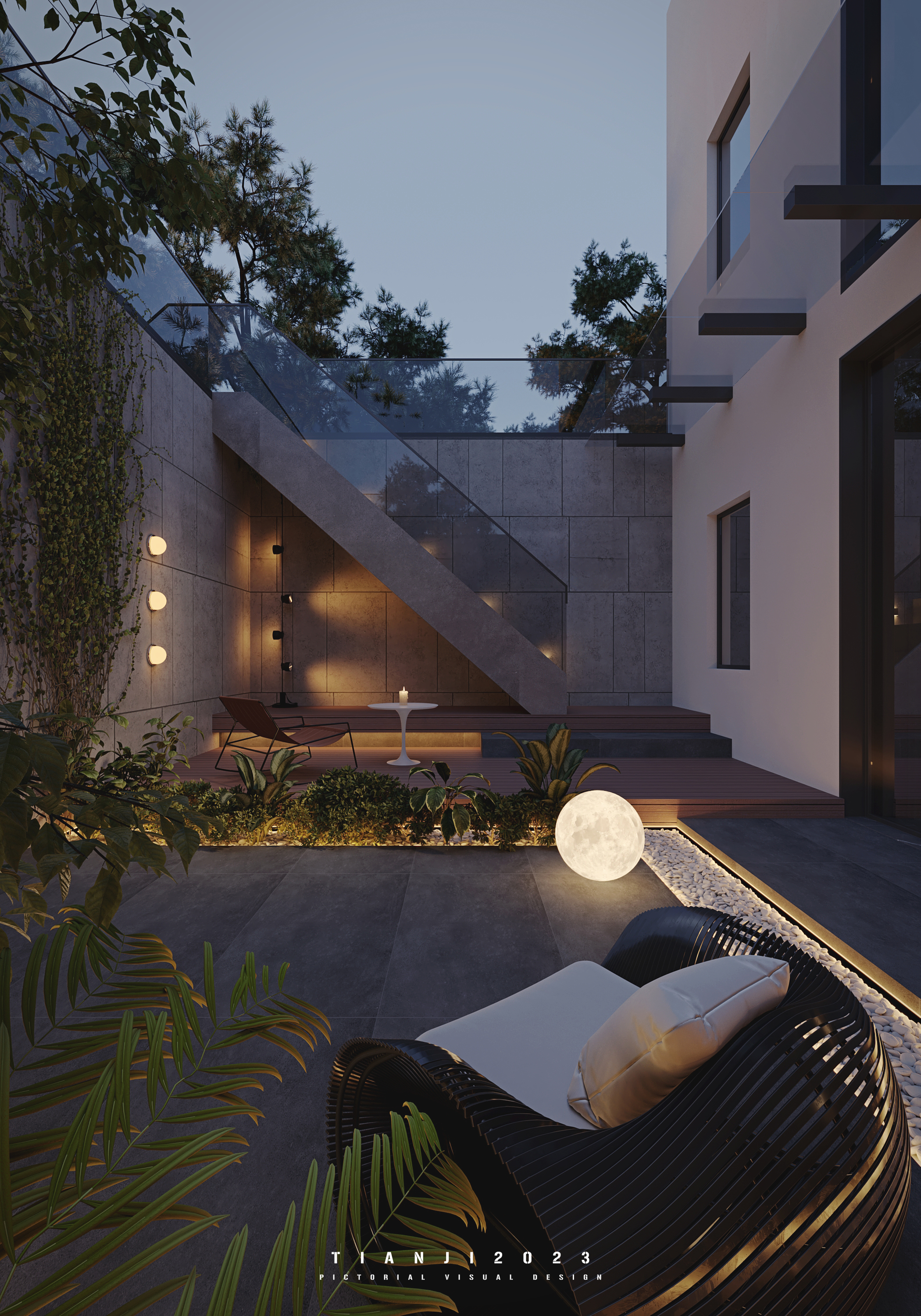 一套现代露台+酒窖-1