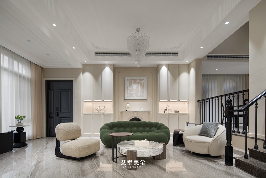 淮南*金地艳澜山 400㎡轻法式别墅设计丨中国淮南丨艺墅美宅设计-14