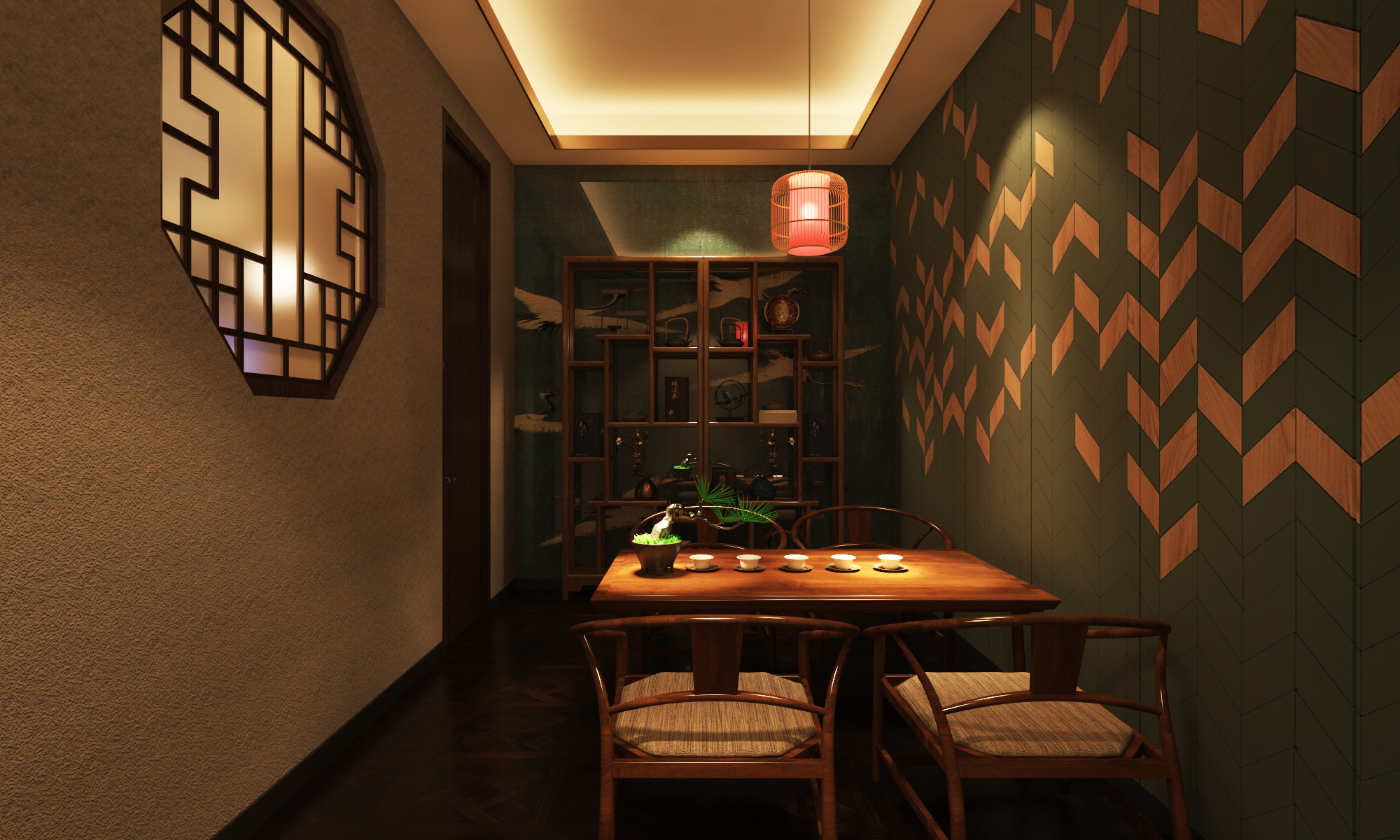 曼城品茗轩 | 暗系新中式茶饮空间-7