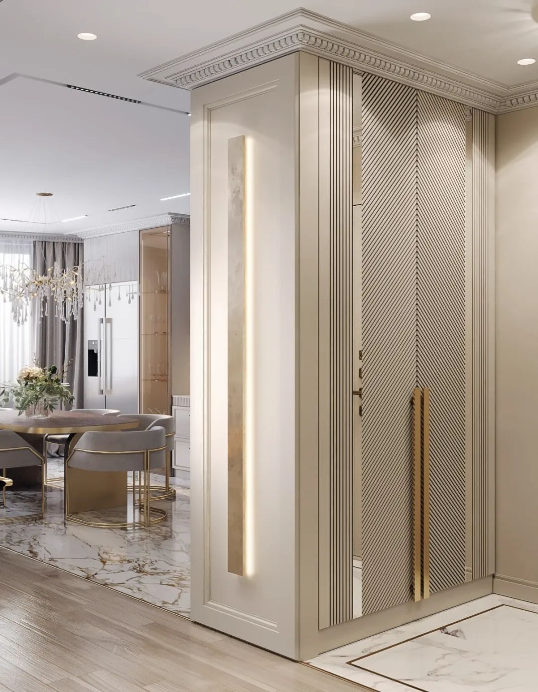 87㎡黄铜轻奢时尚家居丨Artis Interiors-9