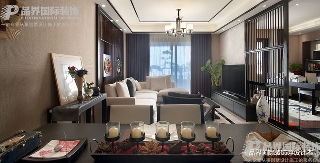 约克郡上景韵东方新中式三居120平米装修案例-20