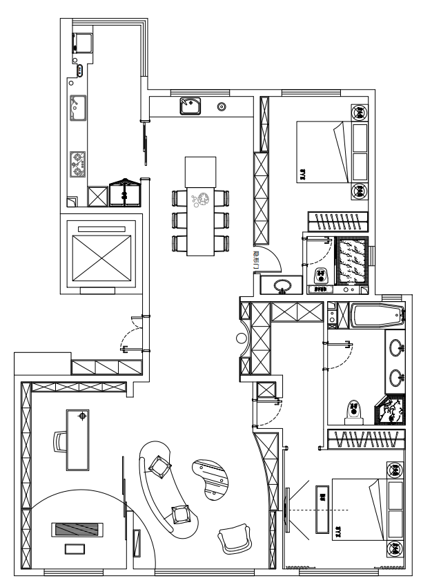 轻奢素雅三居丨陈春江-13