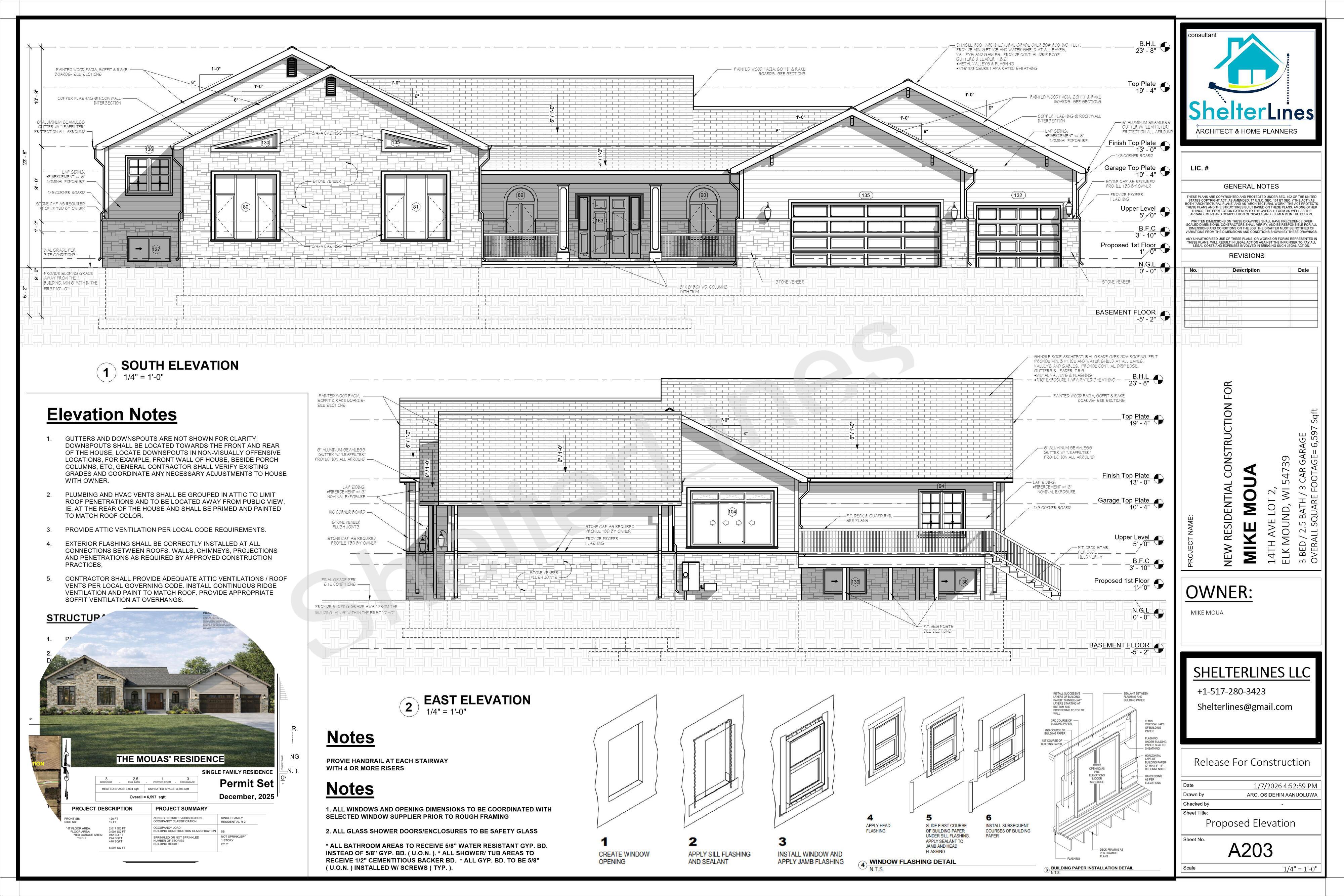 PERMIT PLAN FOR 6,500 SQFT CUSTOM HOME, ELK MOUND, WI-7