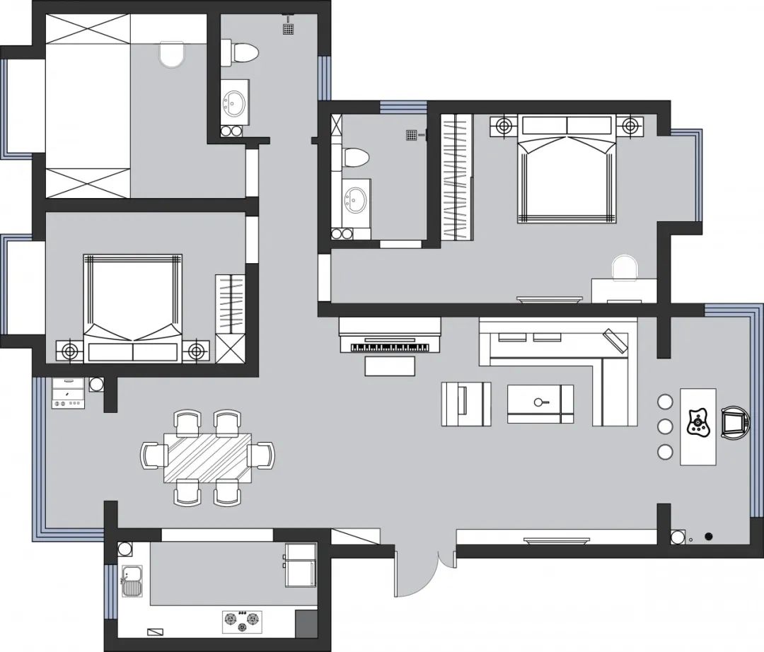 现代简约风格,打造 150㎡三室两厅的温馨家居-5