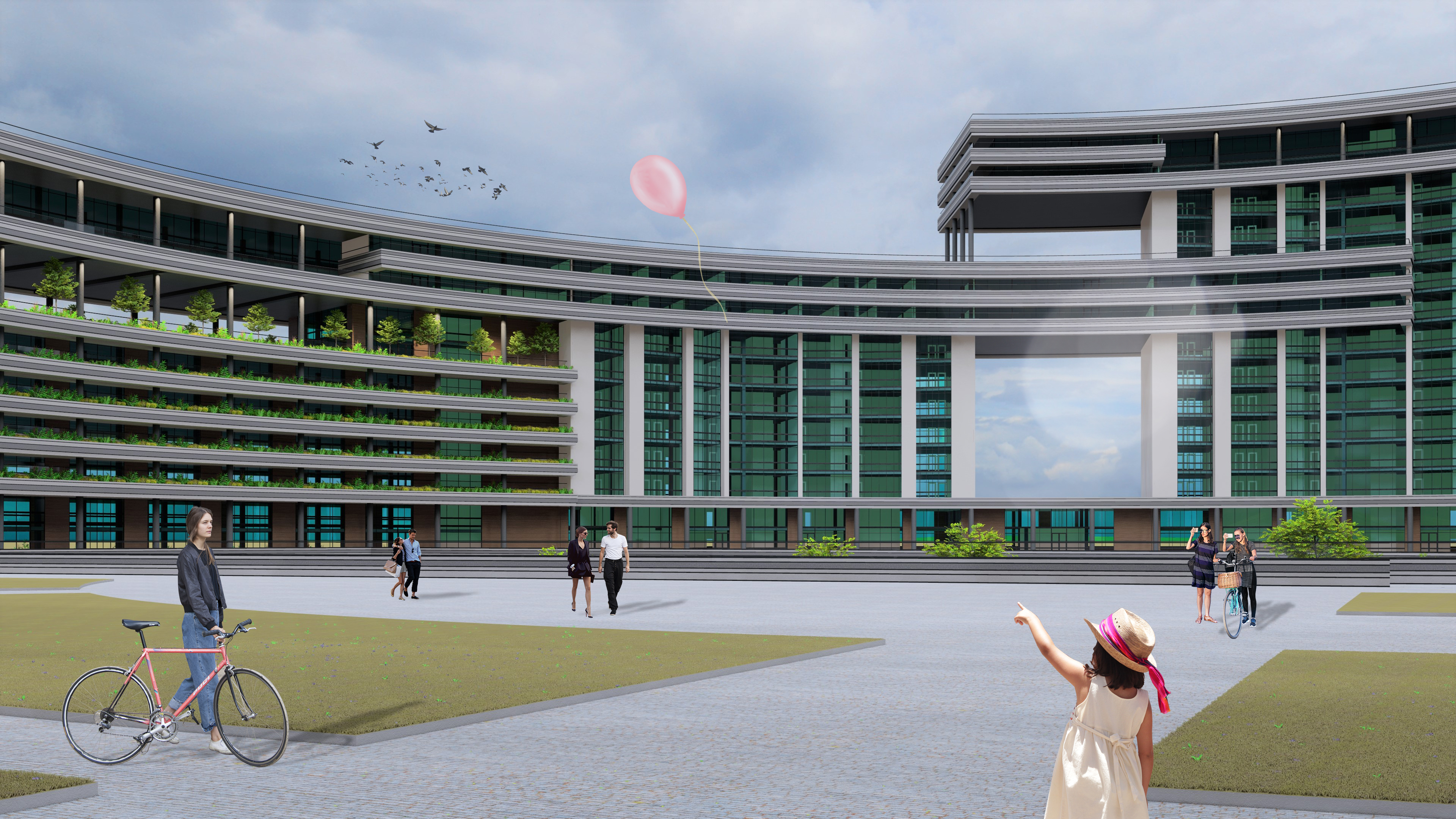 多功能住宅楼,设计与建筑高等学校丨Guseva-13