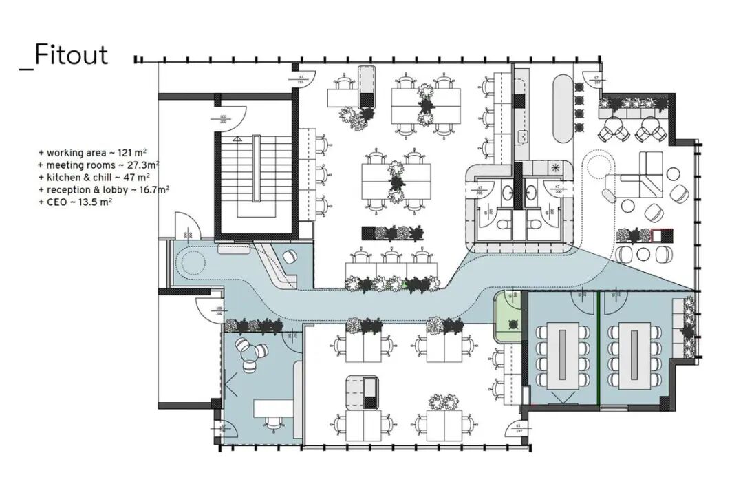Syscom Engineering索非亚办公室:蓝色美学丨保加利亚丨SOFT CASE STUDIO-25