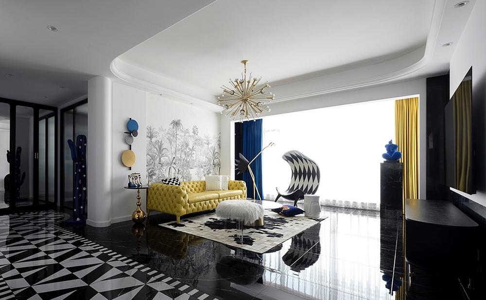 幸福格调平层家居,克莱因蓝帝国黄的时尚盛宴-8