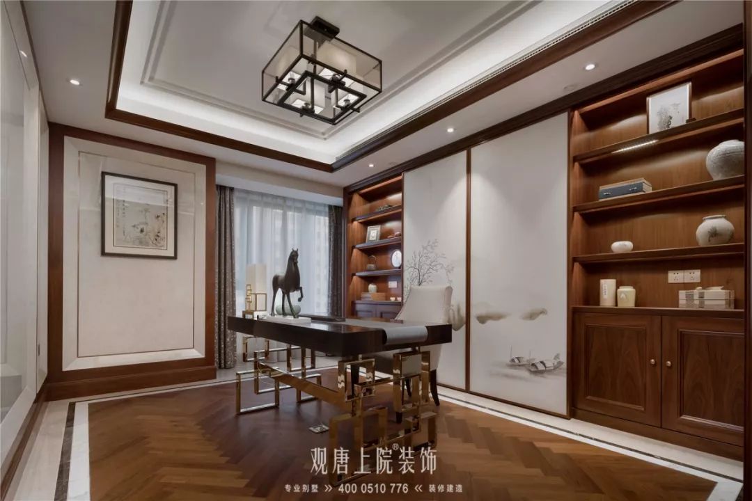 观唐上院解磊 | 香槟花园 150㎡美式中魂,定制生活热爱-31