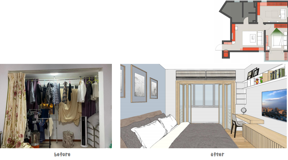 "断舍离"并非唯一出路,设计师详解 97㎡两室一厅收纳空间-52