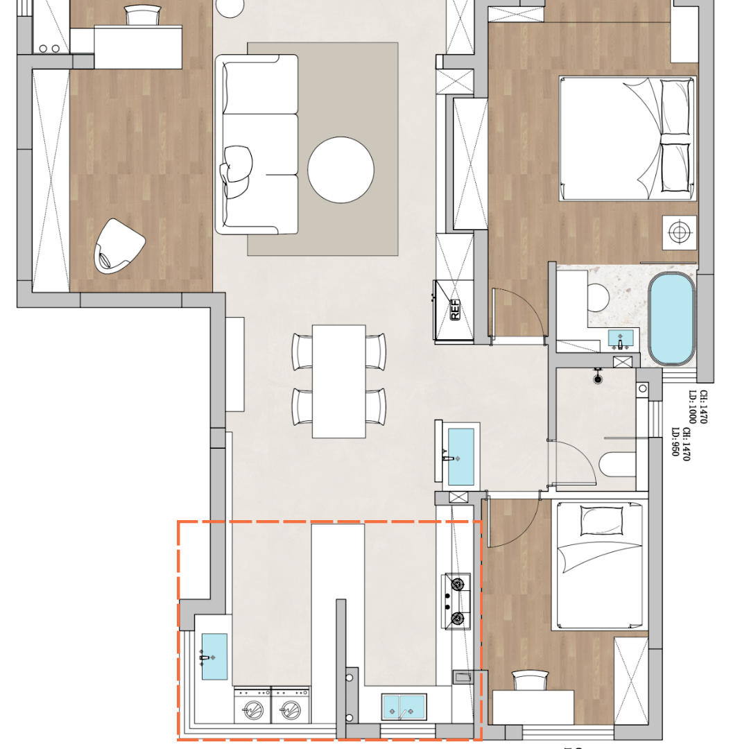 开放式厨房设计案例-6