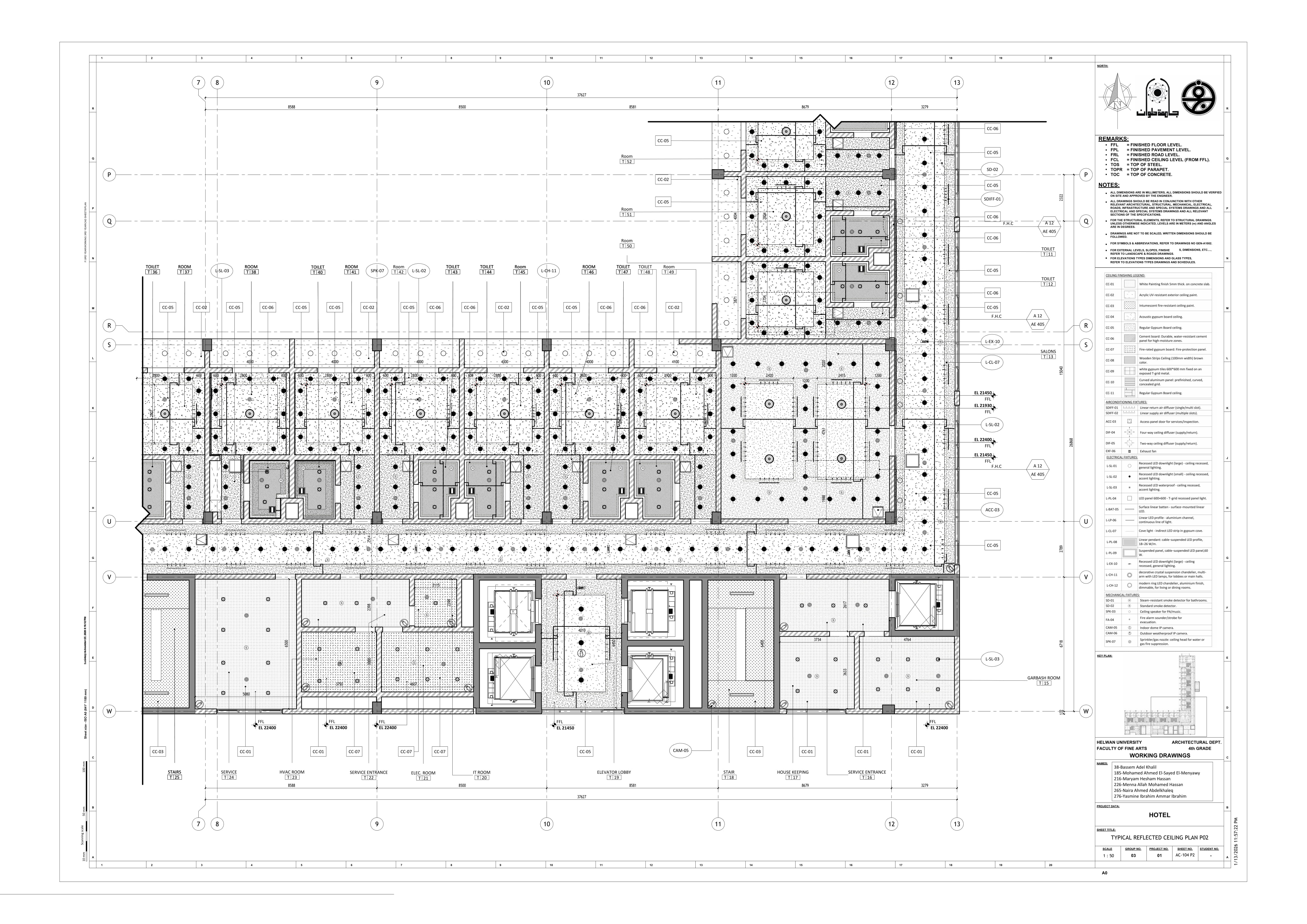 Blue Hotel | 3-Star Hotel Working Drawings-64