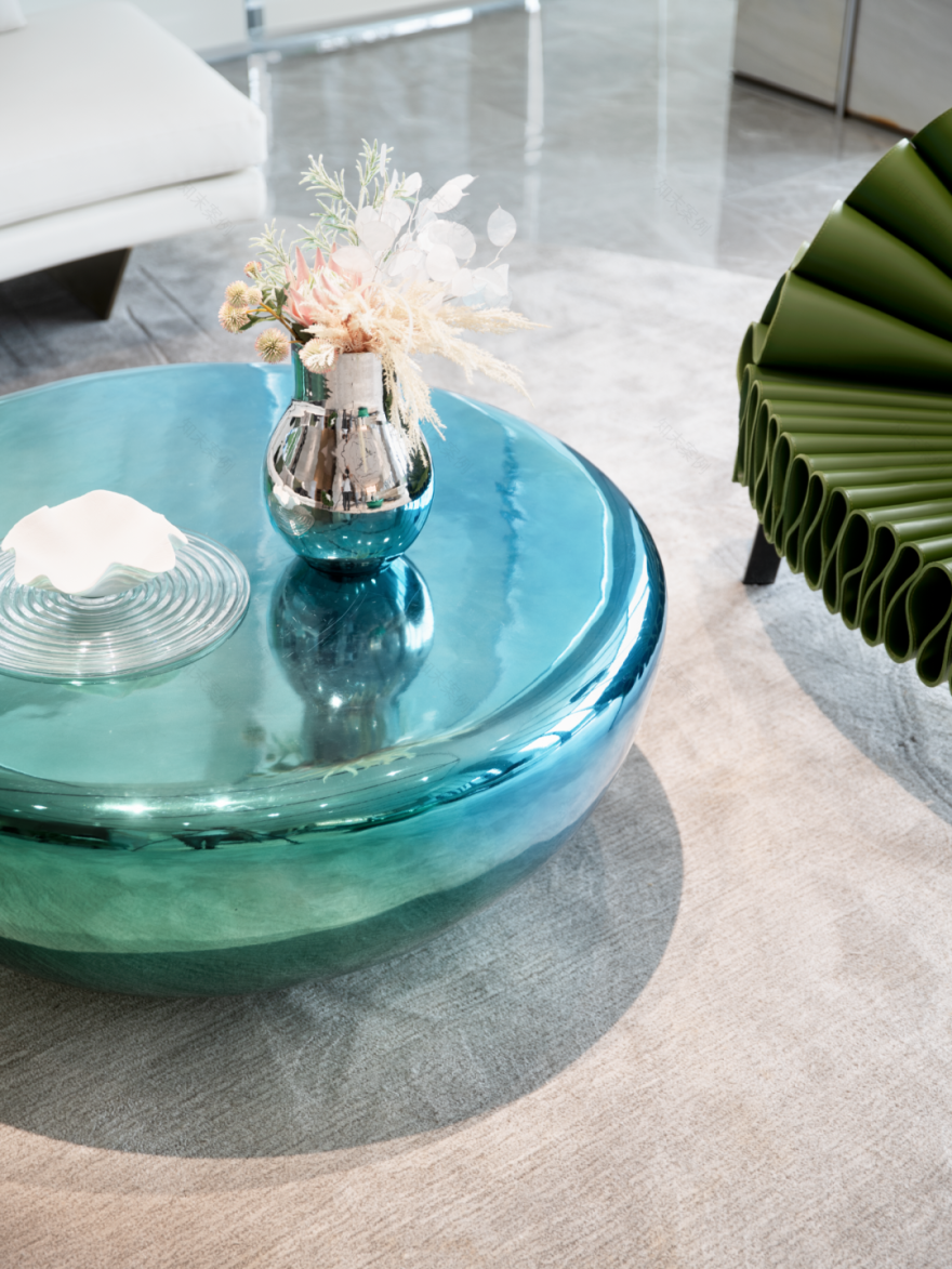 炫彩玻璃+米灰色调,流动的空间灵魂 | 元禾大千-42