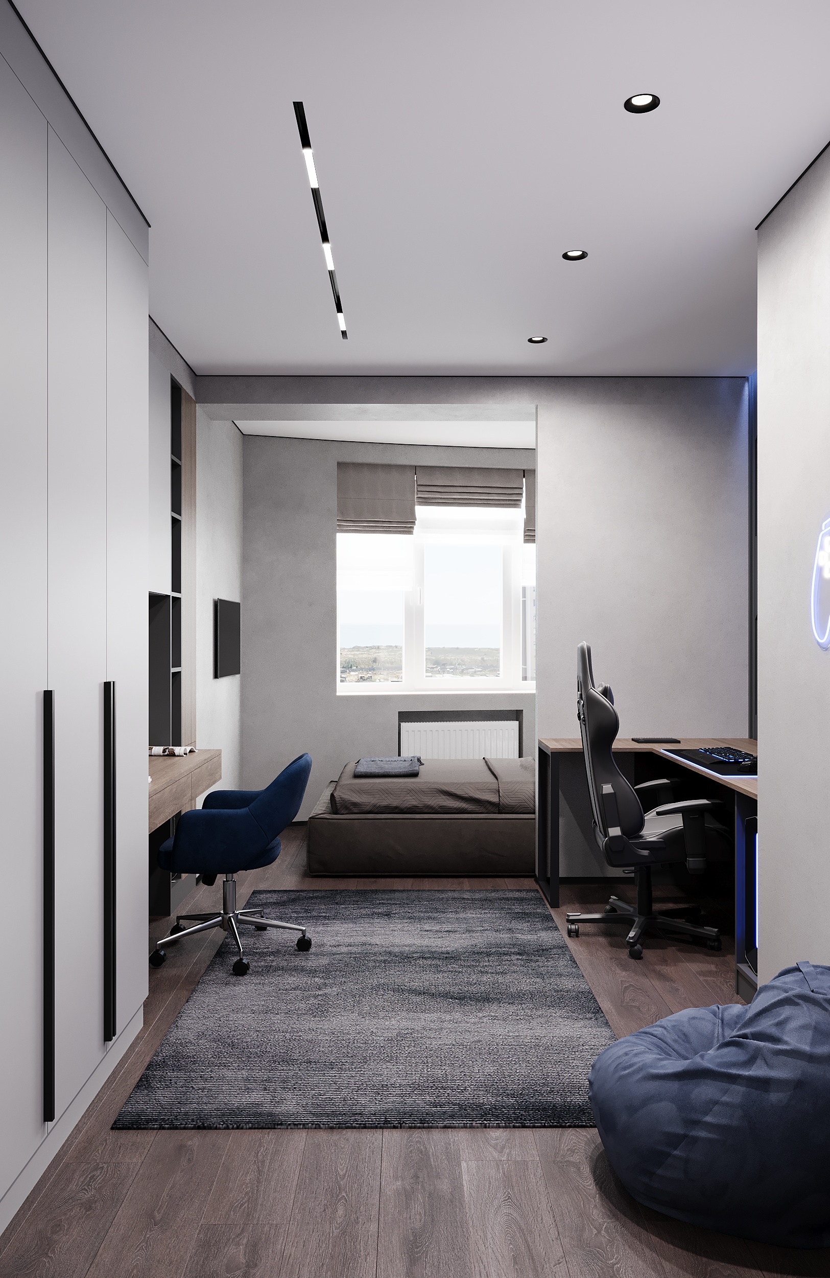 Boy’s Gamer Bedroom | Modern Kids Room Design-2