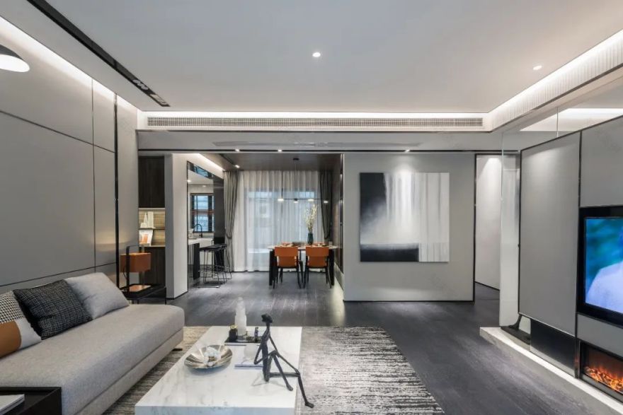 奥晨天元平墅现代样板房 | 极简与自然的完美融合-10