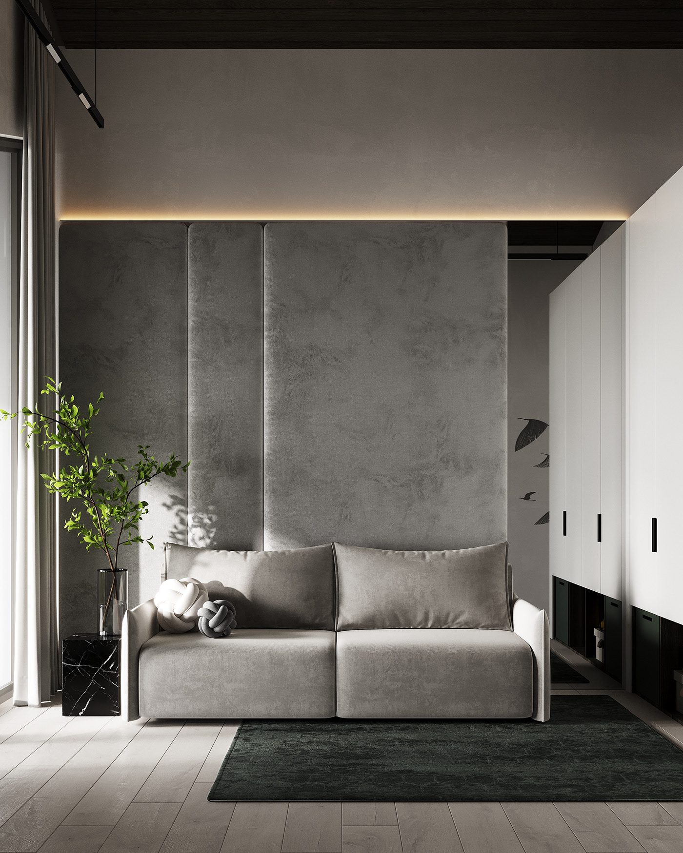 意式黑灰轻奢风室内设计-27