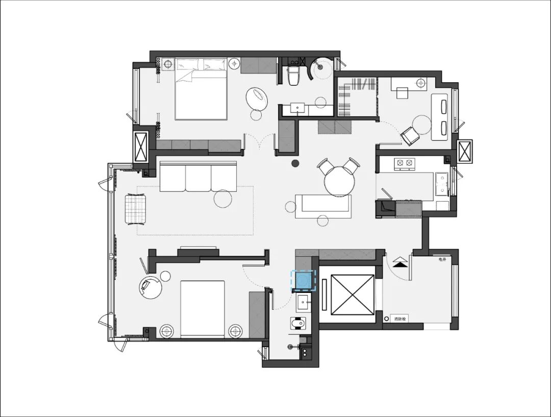 中建星光城 125㎡现代法式婚房设计丨诗享家设计-20