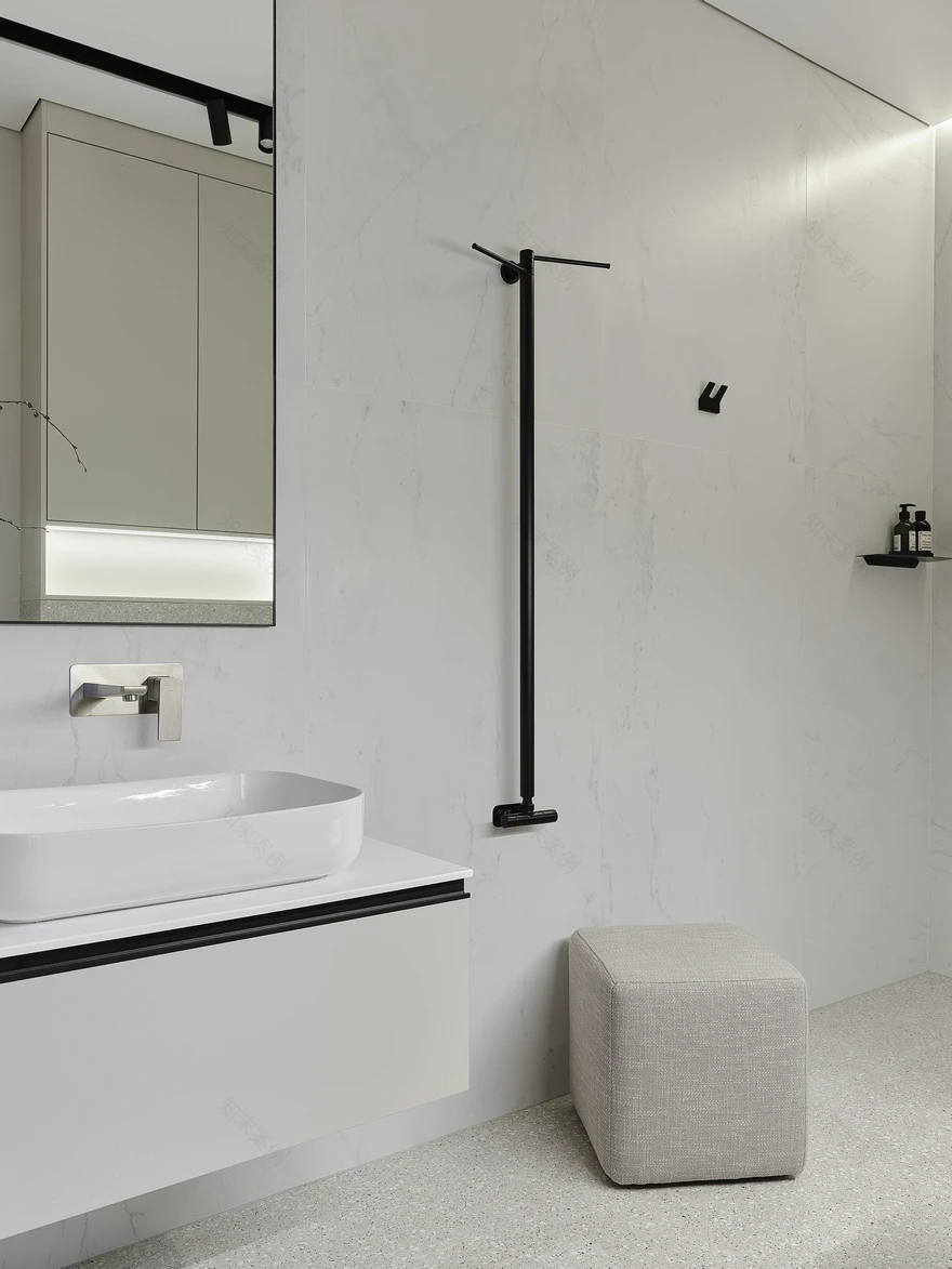 85㎡大一居开放式极简主义公寓丨Kwite Bureau-28