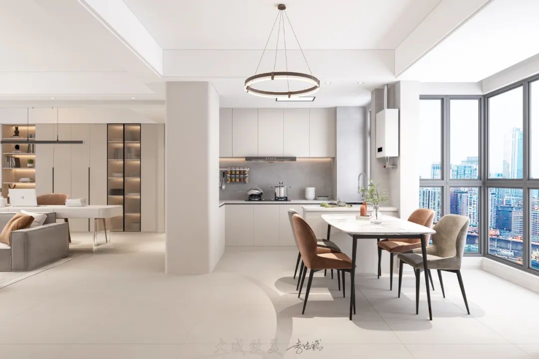 见山 128m² 客厅书房一体化设计丨大成致美装饰旗舰店-18